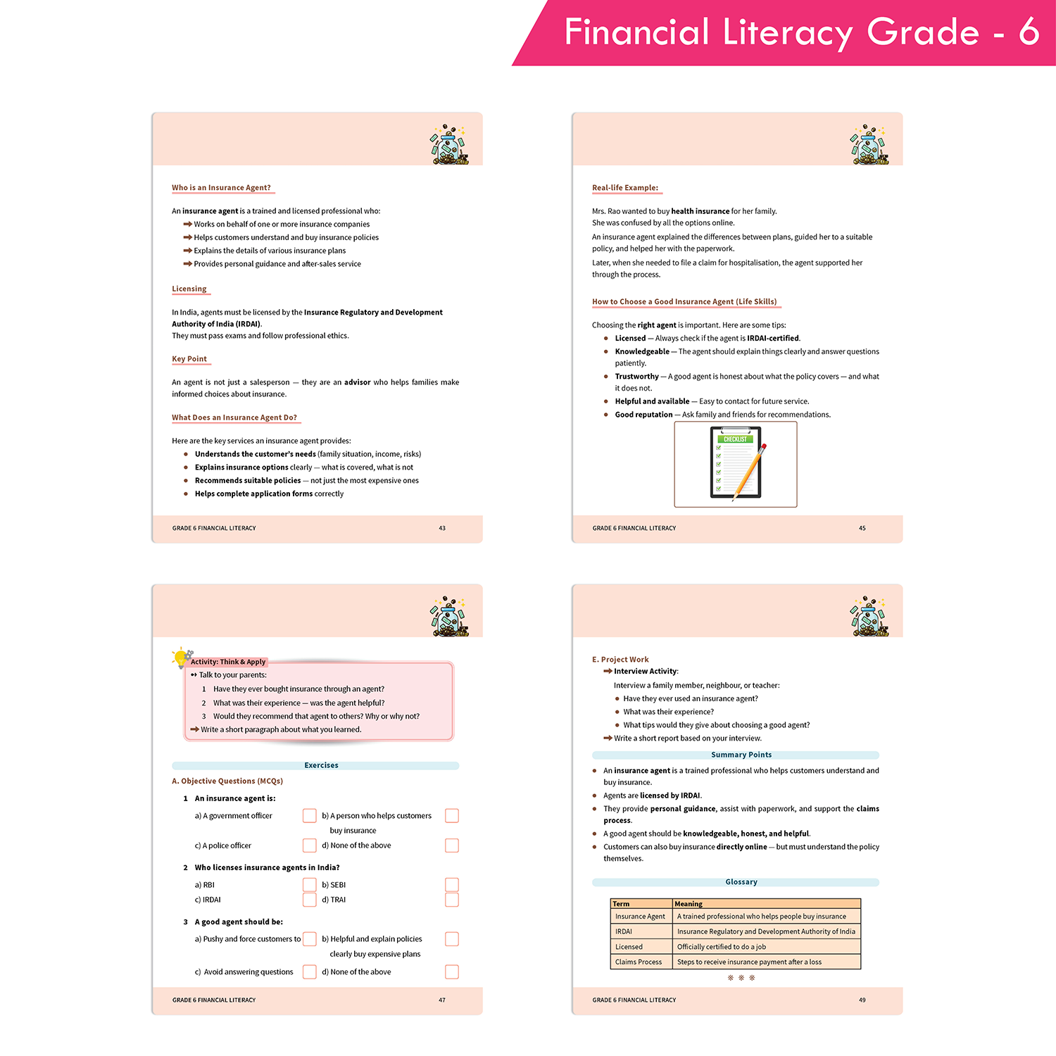 Financial Literacy Grade 6 curriculum-aligned financial education book