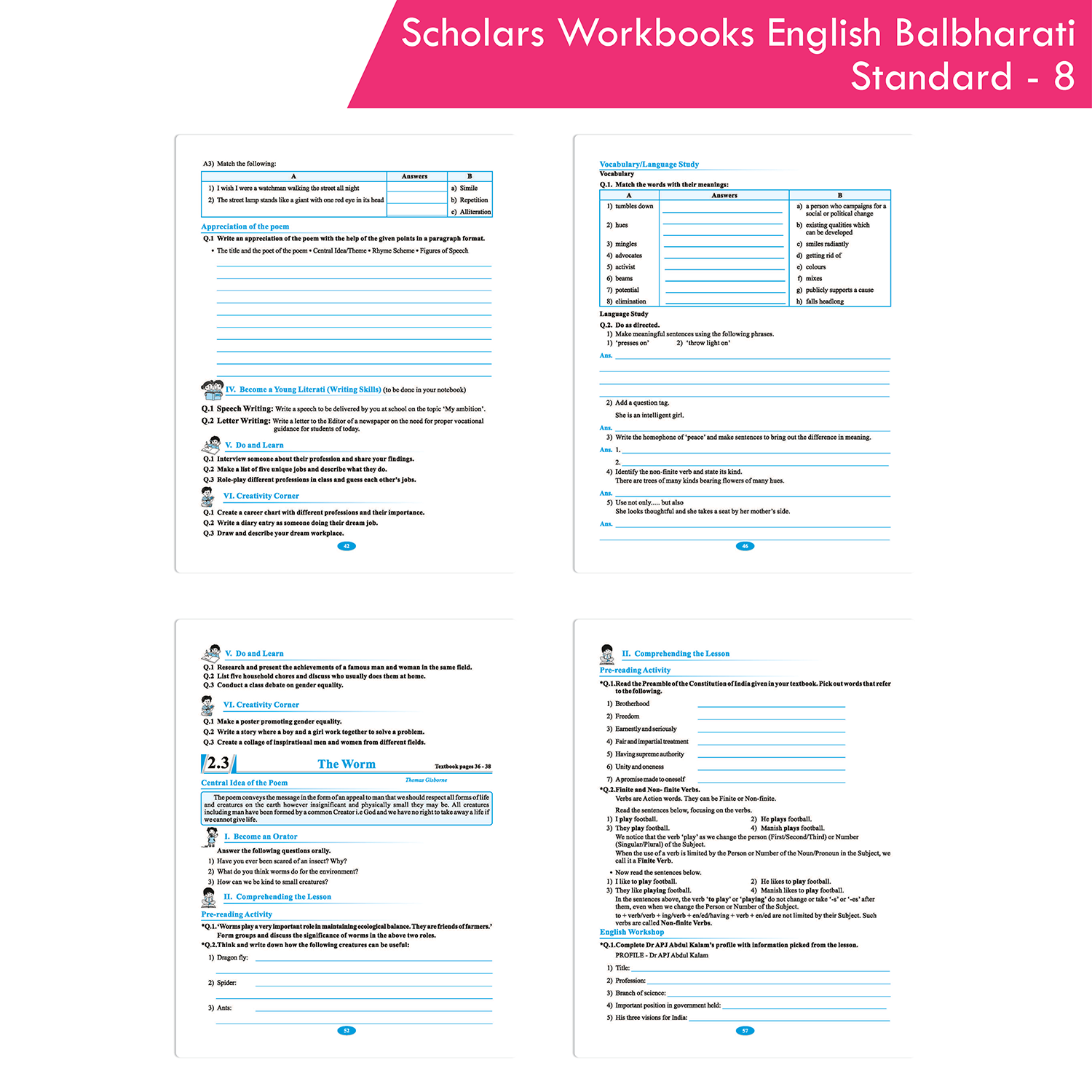 CCE Pattern Scholar Workbooks English Balbharati Standard 8 - Image 5