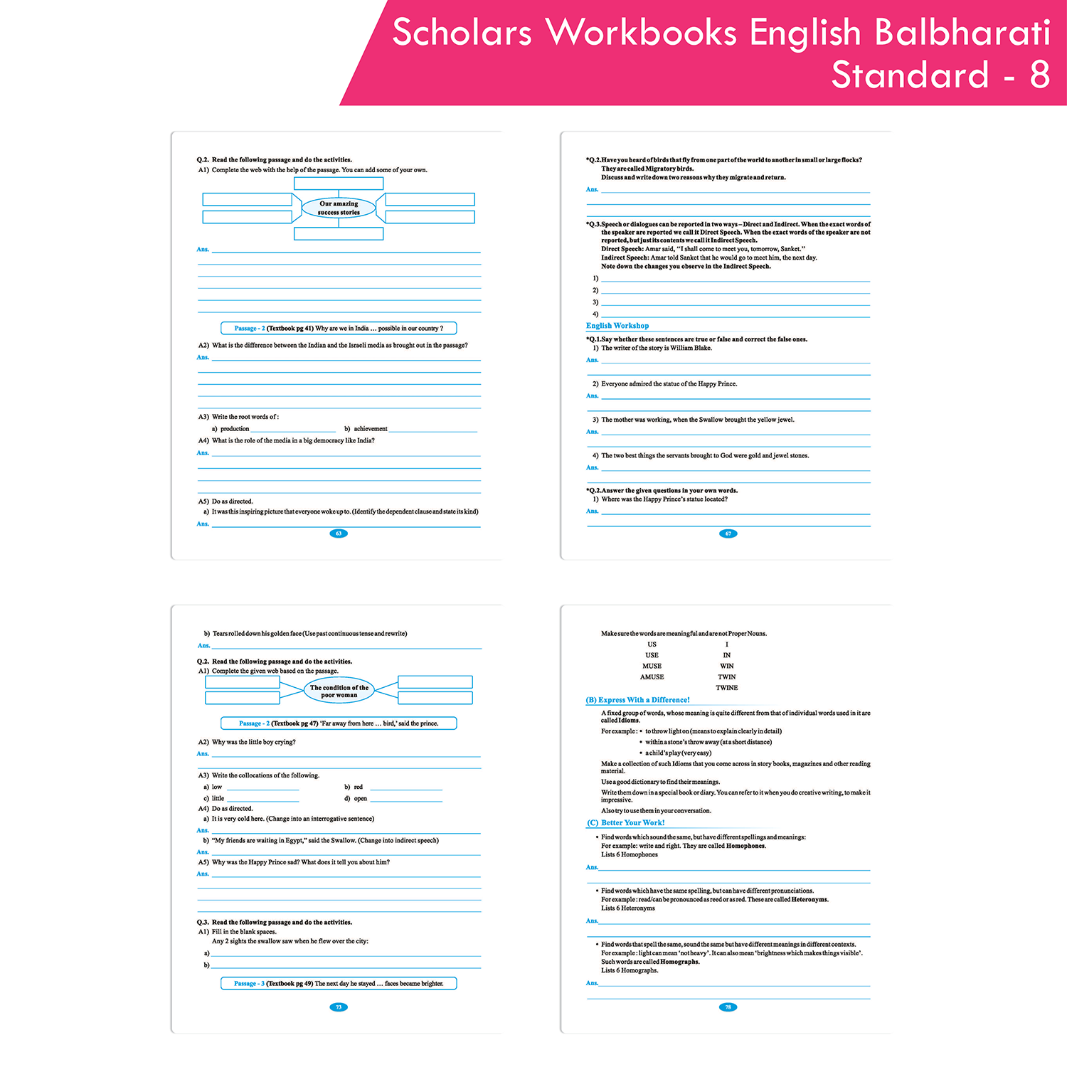 CCE Pattern Scholar Workbooks English Balbharati Standard 8 - Image 6