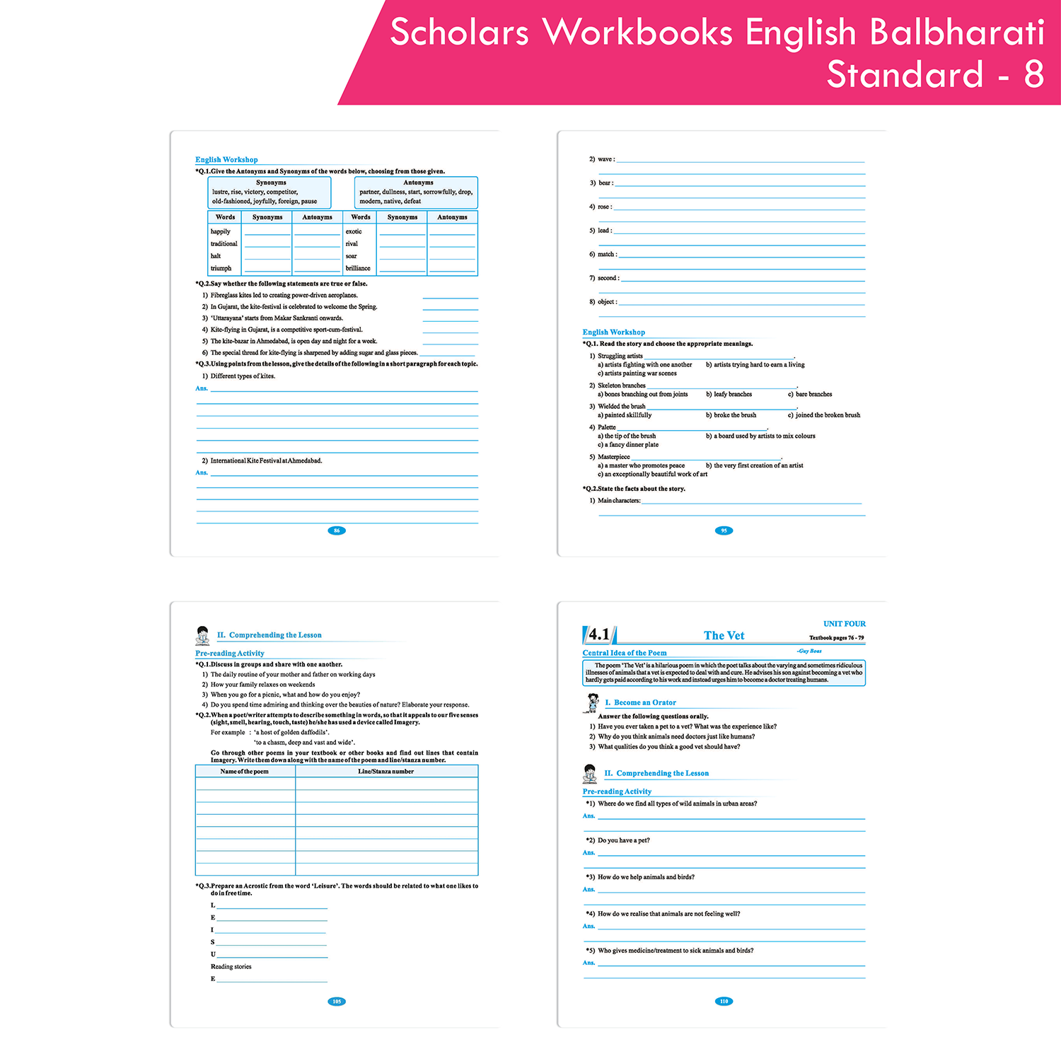 CCE Pattern Scholar Workbooks English Balbharati Standard 8 - Image 7