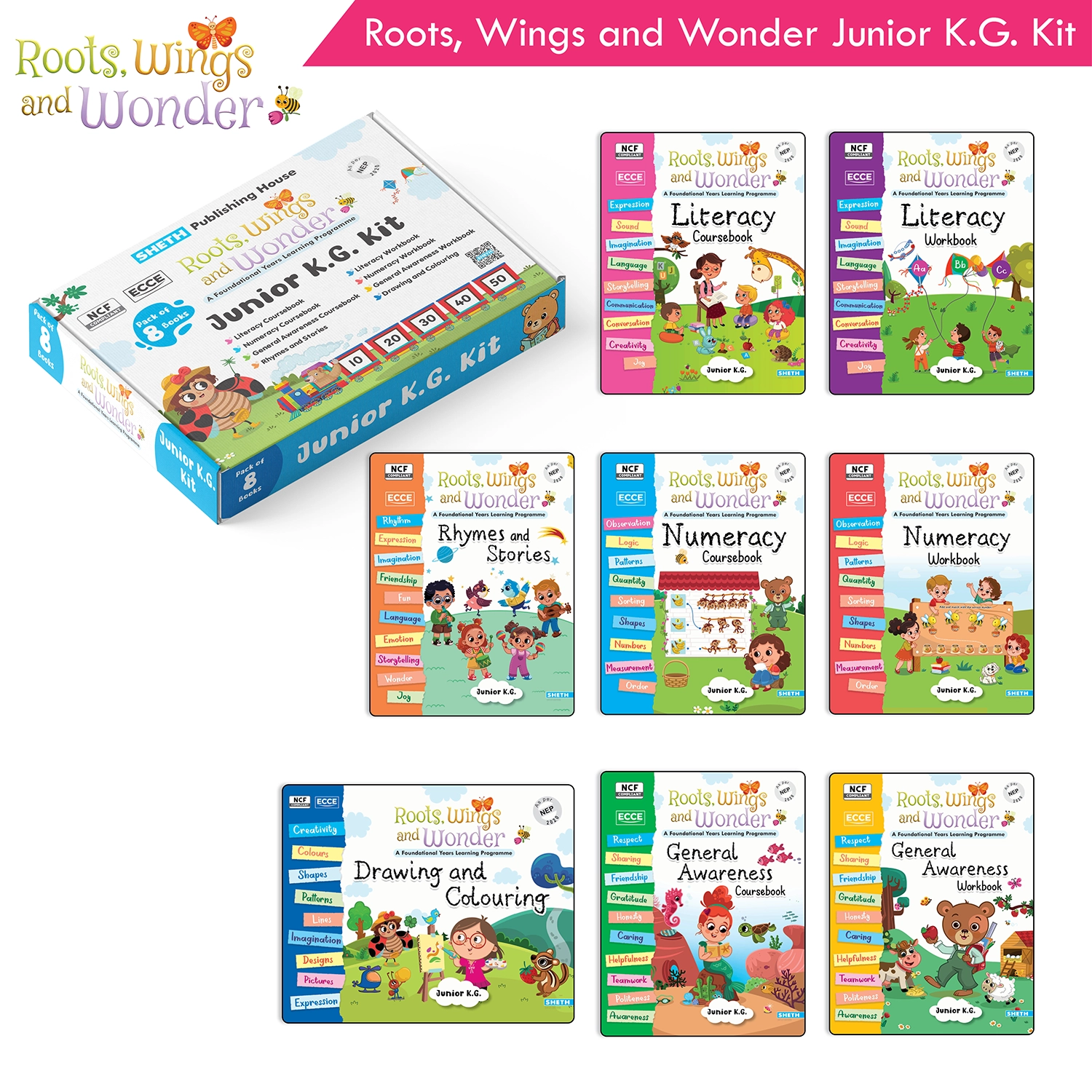 Roots, Wings and Wonder - Foundational Learning Junior KG Kit (NEP 2020 Aligned)