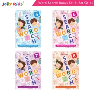 Jolly Kids Word Search Activity Books – B Set of 4 For Kids Ages 6–10 Years|512 Brain Building Challenges To Improve Word Power and Cognitive Skills