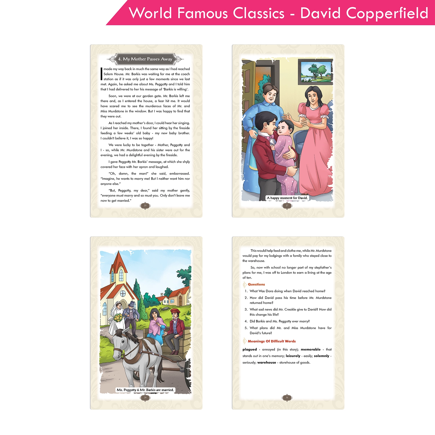 World Famous Classics - David Copperfield Book | Famous English Novel by Charles Dickens for Reading Practice | Story Learning and Colourful Illustrations - Image 5