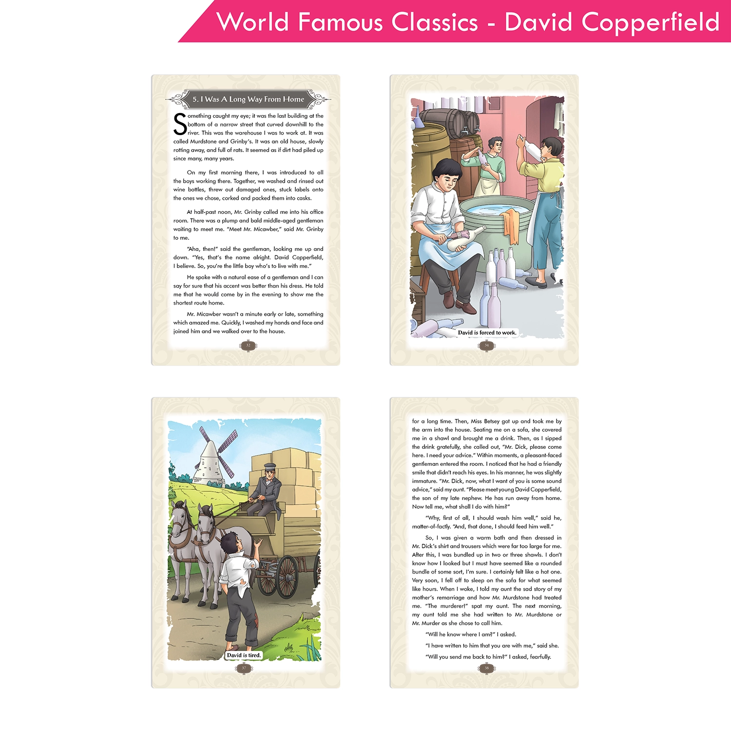 World Famous Classics - David Copperfield Book | Famous English Novel by Charles Dickens for Reading Practice | Story Learning and Colourful Illustrations - Image 6