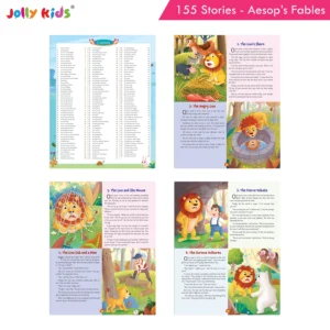 Jolly Kids 155 Aesop’s Fables Stories for Kids - Ultimate Classic Fables with Short Moral Stories, Animal Tales and Inspiring Life Lessons