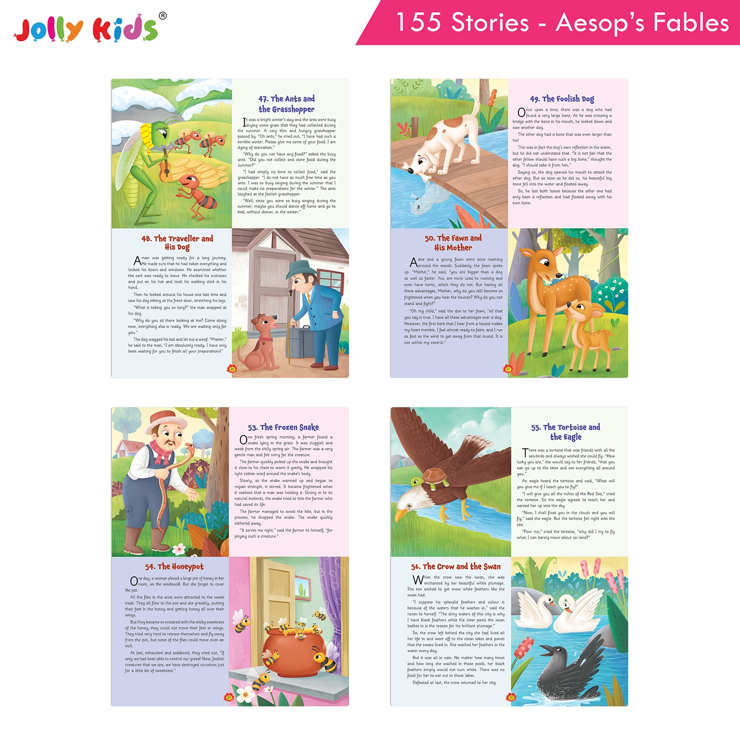 Jolly Kids 155 Aesop’s Fables Stories for Kids - Ultimate Classic Fables with Short Moral Stories, Animal Tales and Inspiring Life Lessons - Image 6