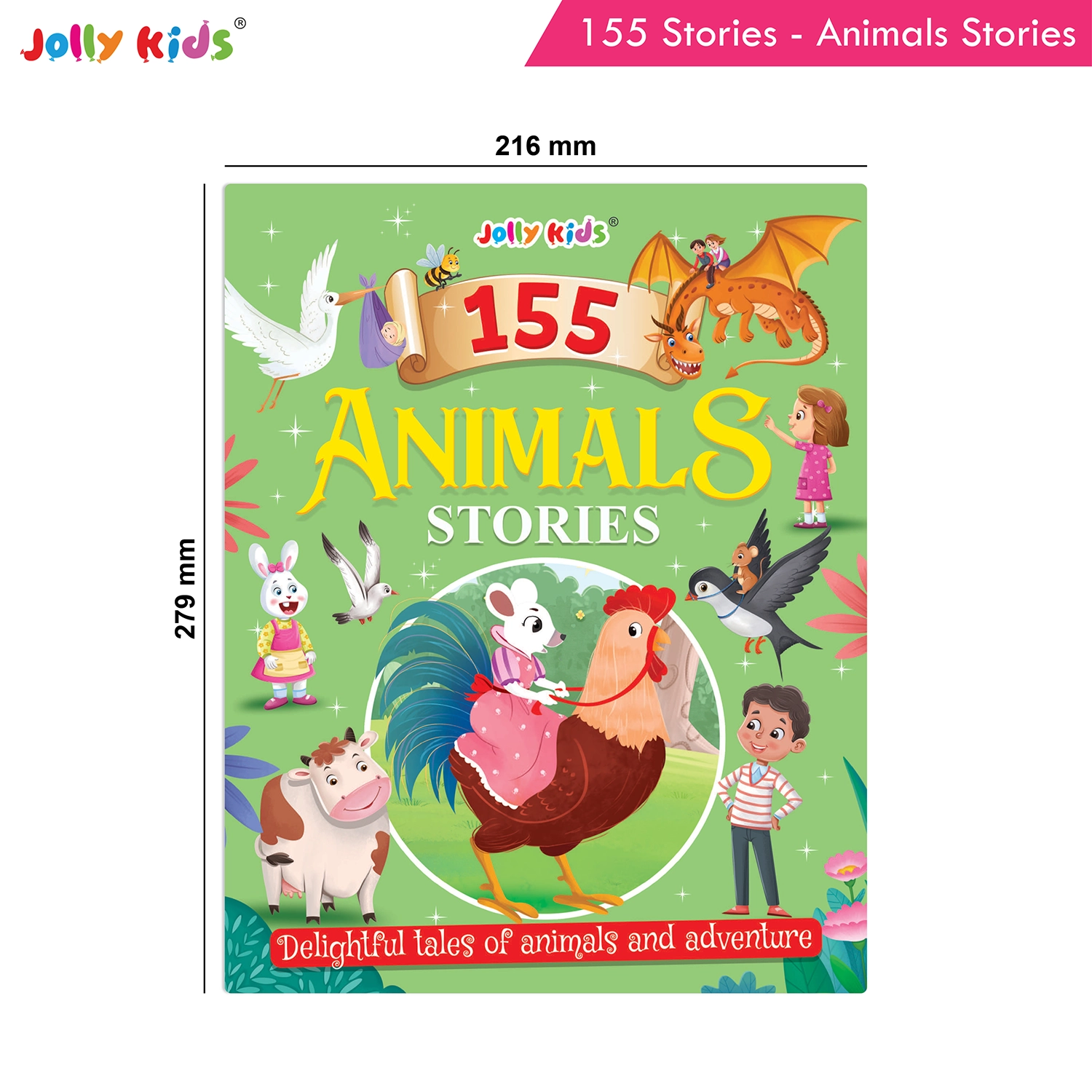Jolly Kids 155 Animal Stories for Kids - Illustrated Moral Stories, Short Bedtime Adventures and English Story Reading Book, Best Gift for Children - Image 9