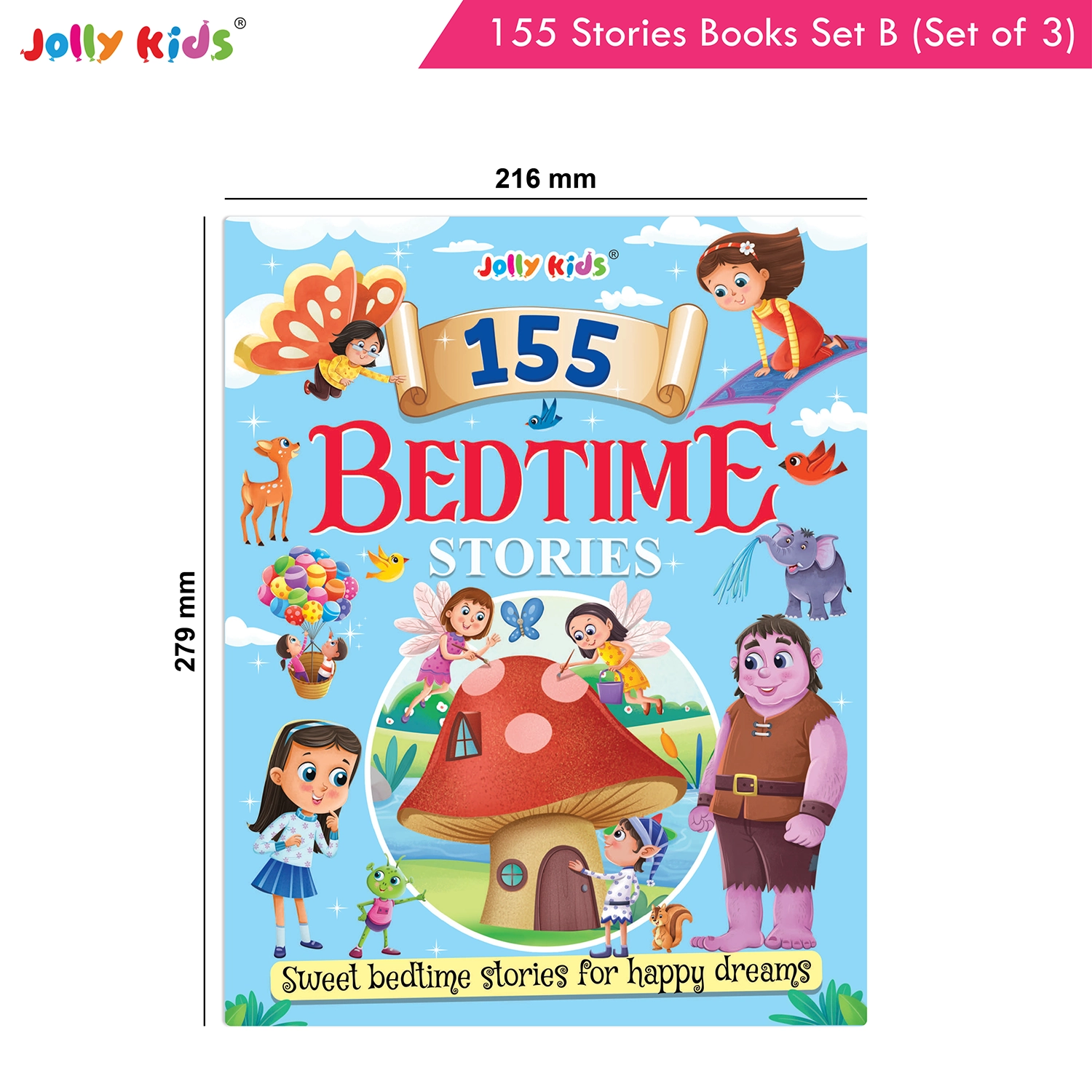Jolly Kids 155 English Story Books Set B for Kids - Set of 3 Illustrated Books with Aesop’s Fables, Bedtime Stories, Fairy Tales, Magical Adventures and Morals - Image 9
