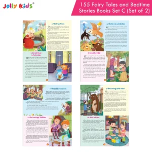 Jolly Kids 155 Fairy Tales and Bedtime Story Books for Kids Set C - Set of 2 Illustrated Books with Magical Adventures, Memorable Characters and Moral Lessons