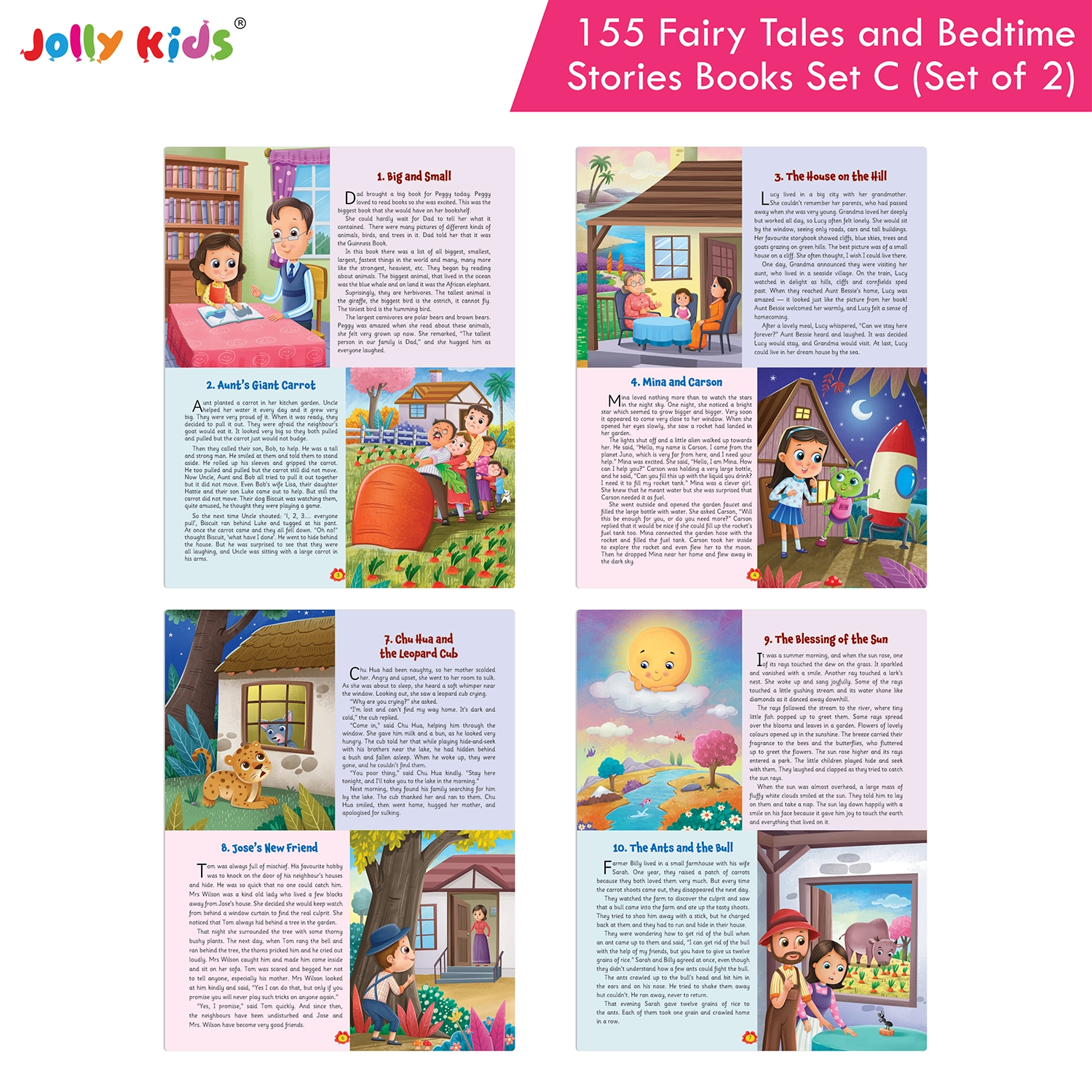 Jolly Kids 155 Fairy Tales and Bedtime Story Books for Kids Set C - Set of 2 Illustrated Books with Magical Adventures, Memorable Characters and Moral Lessons - Image 6