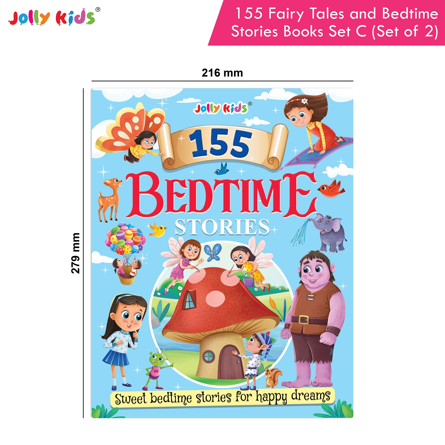 Jolly Kids 155 Fairy Tales and Bedtime Story Books for Kids Set C - Set of 2 Illustrated Books with Magical Adventures, Memorable Characters and Moral Lessons - Image 9