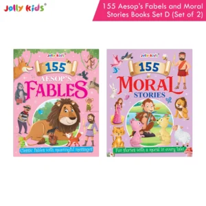 Jolly Kids 155 Aesop’s Fables and Moral Story Books Set D for Kids - Set of 2 Illustrated English Books with Animal Tales, Timeless Wisdom and Life Lessons