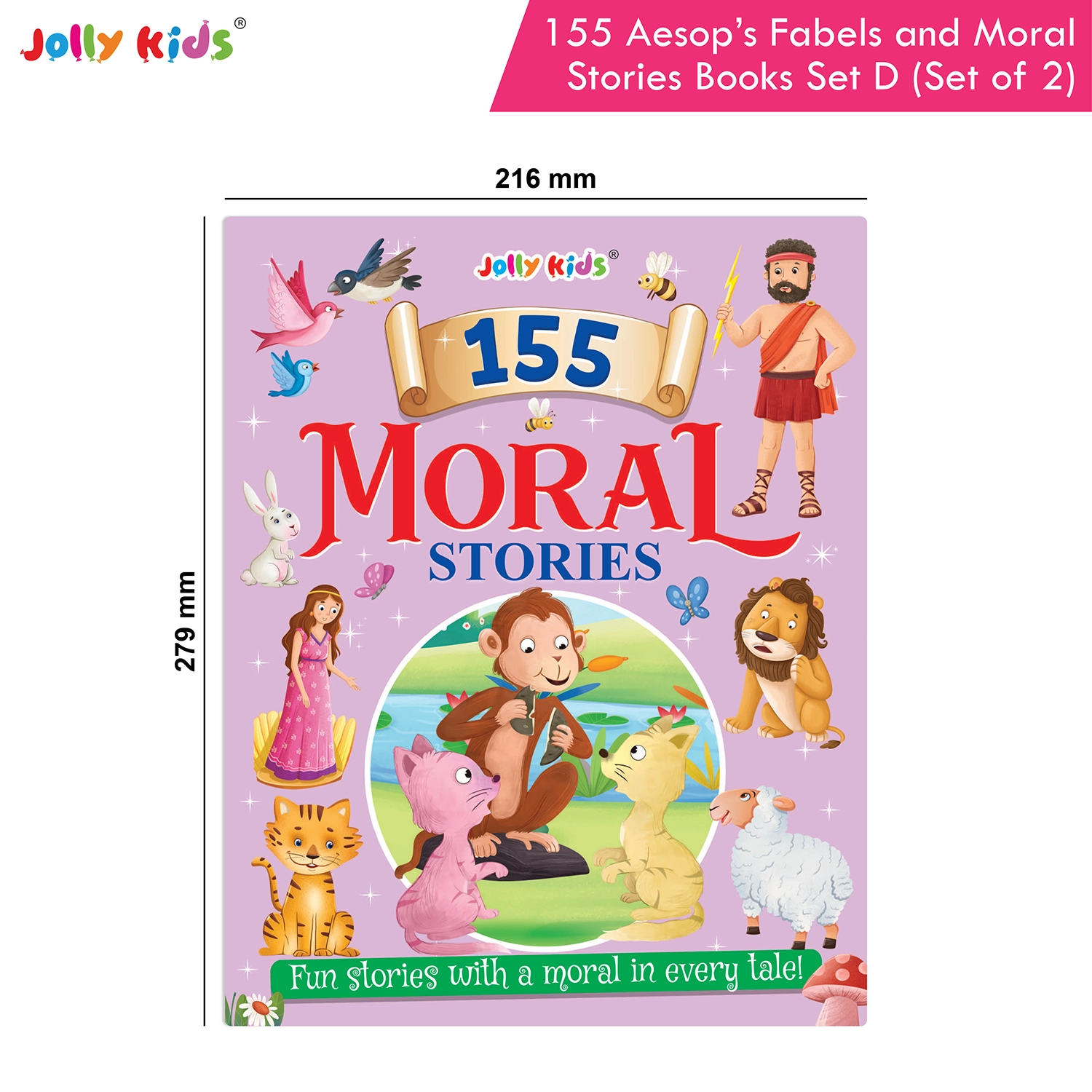 Jolly Kids 155 Aesop’s Fables and Moral Story Books Set D for Kids - Set of 2 Illustrated English Books with Animal Tales, Timeless Wisdom and Life Lessons - Image 9