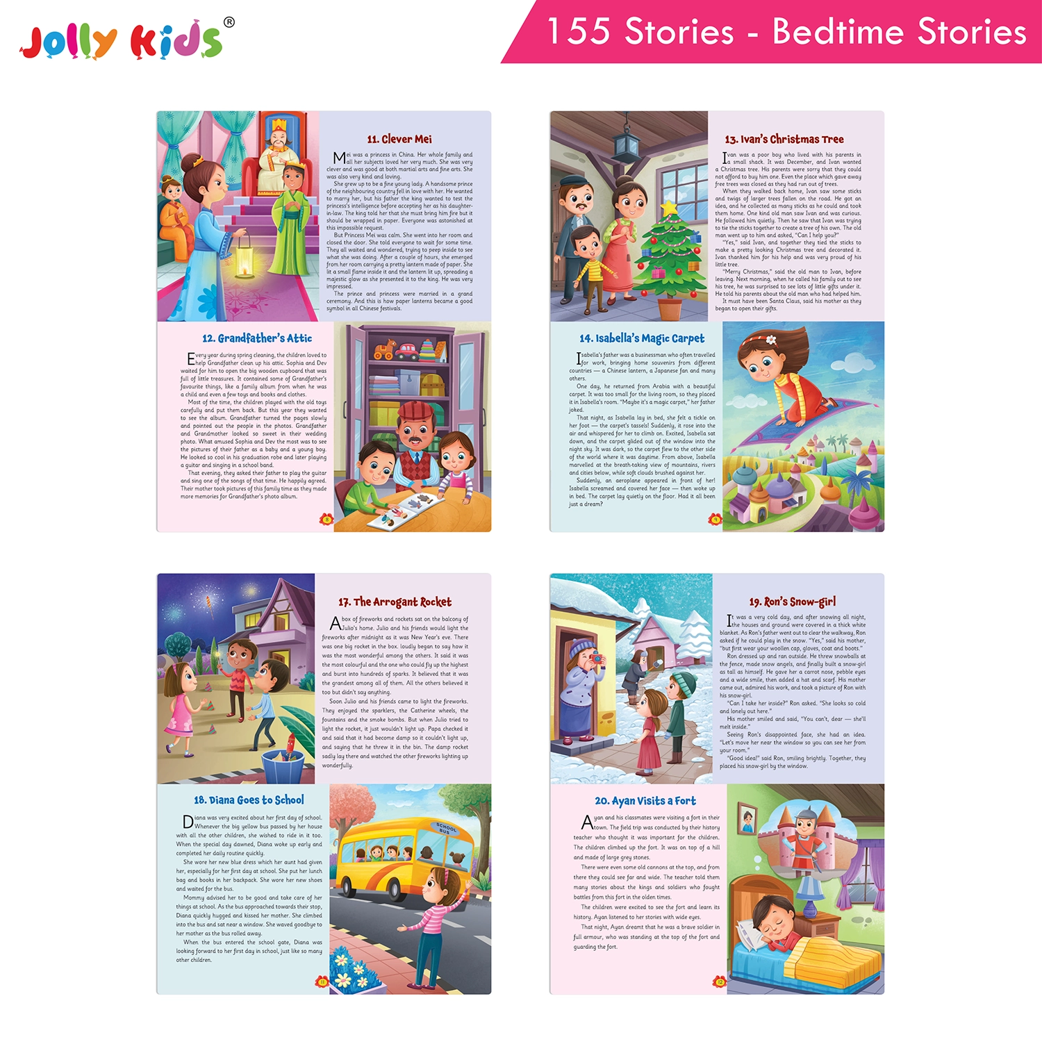 Jolly Kids 155 Bedtime Stories for Kids - Wonderful Short Stories with Morals, Magical Adventures and Heartwarming Read-Aloud Tales for Happy Dreams - Image 3