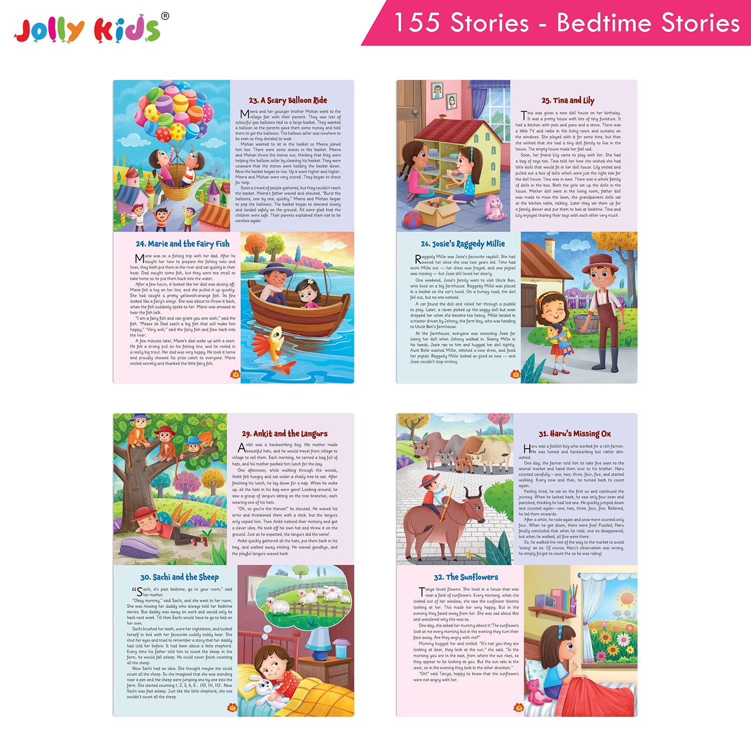 Jolly Kids 155 Bedtime Stories for Kids - Wonderful Short Stories with Morals, Magical Adventures and Heartwarming Read-Aloud Tales for Happy Dreams - Image 4