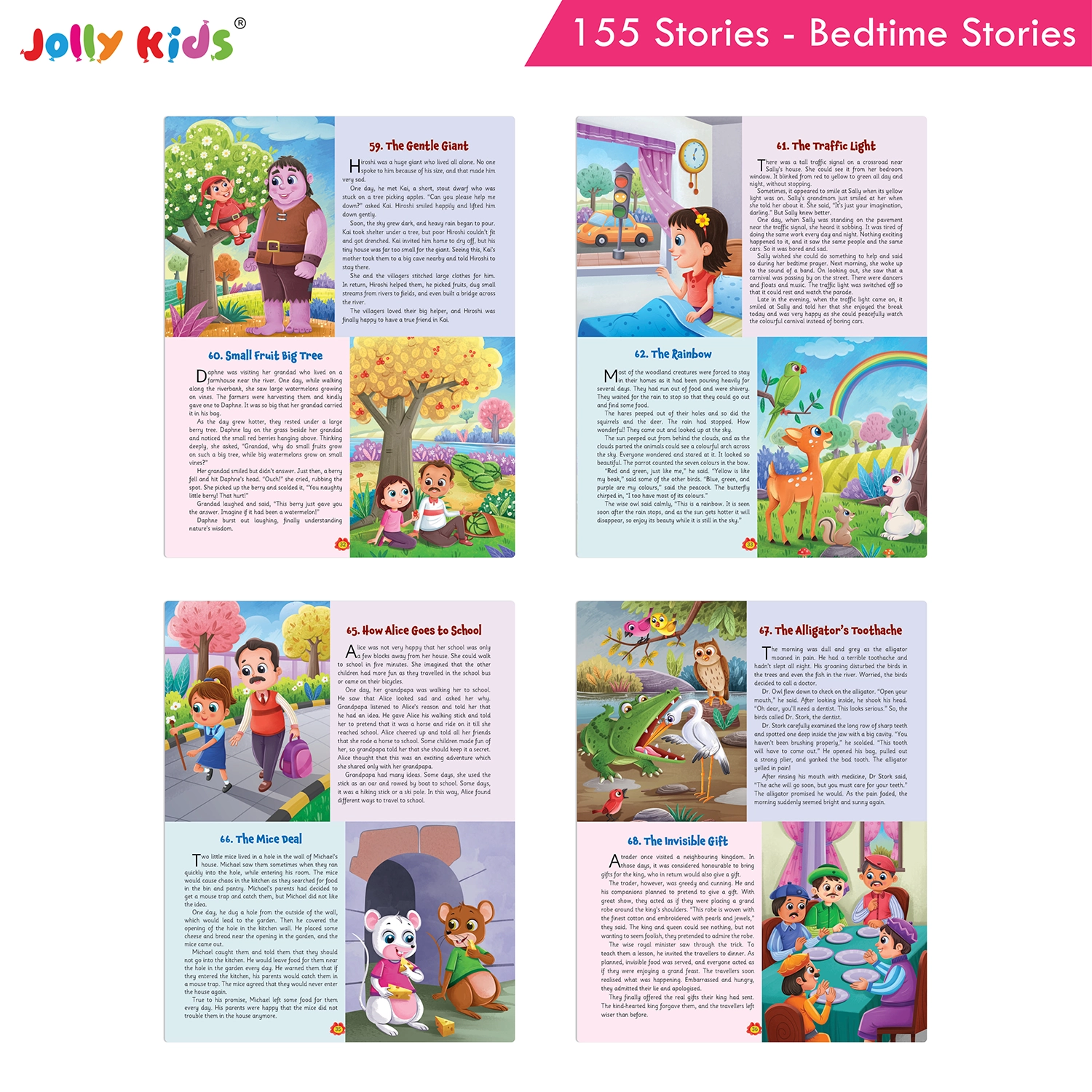 Jolly Kids 155 Bedtime Stories for Kids - Wonderful Short Stories with Morals, Magical Adventures and Heartwarming Read-Aloud Tales for Happy Dreams - Image 7