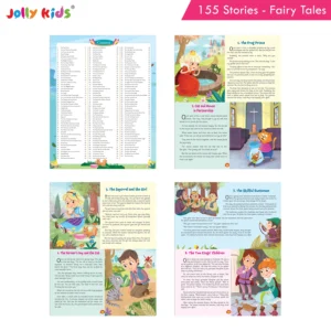 Jolly Kids 155 Fairy Tales for Kids - Ultimate Illustrated Storybook with Magical Adventures, Princess Stories, Memorable Characters and Valuable Life Lessons