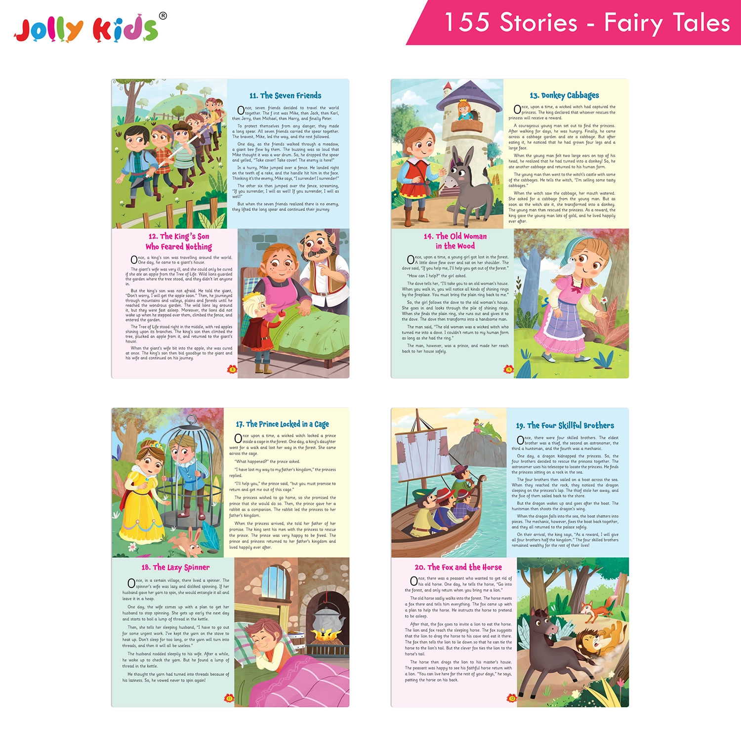 Jolly Kids 155 Fairy Tales for Kids - Ultimate Illustrated Storybook with Magical Adventures, Princess Stories, Memorable Characters and Valuable Life Lessons - Image 3