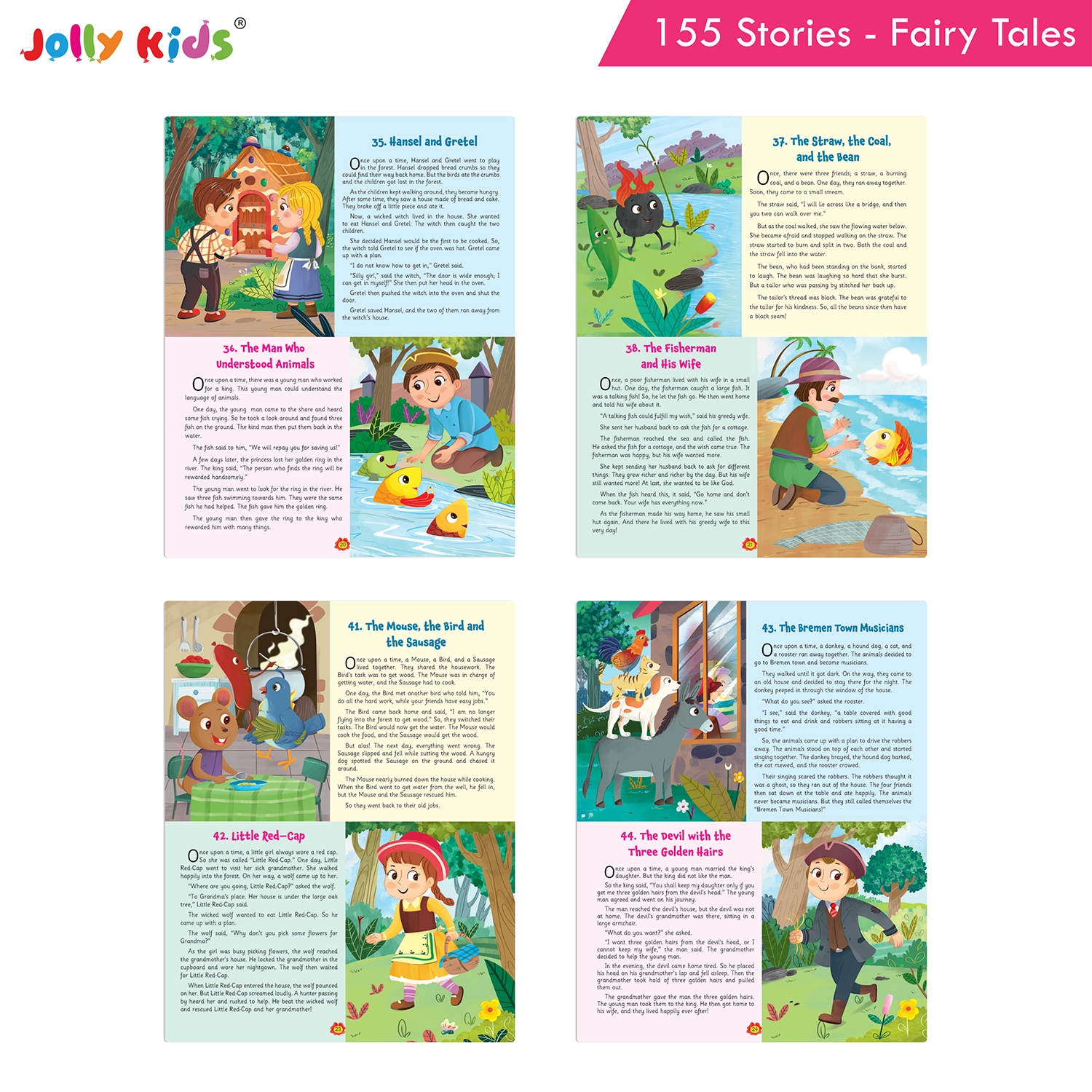 Jolly Kids 155 Fairy Tales for Kids - Ultimate Illustrated Storybook with Magical Adventures, Princess Stories, Memorable Characters and Valuable Life Lessons - Image 5