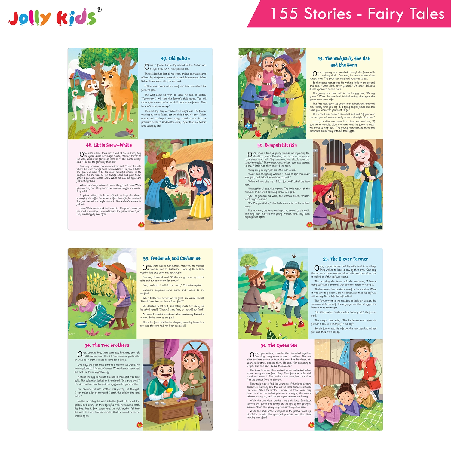 Jolly Kids 155 Fairy Tales for Kids - Ultimate Illustrated Storybook with Magical Adventures, Princess Stories, Memorable Characters and Valuable Life Lessons - Image 6