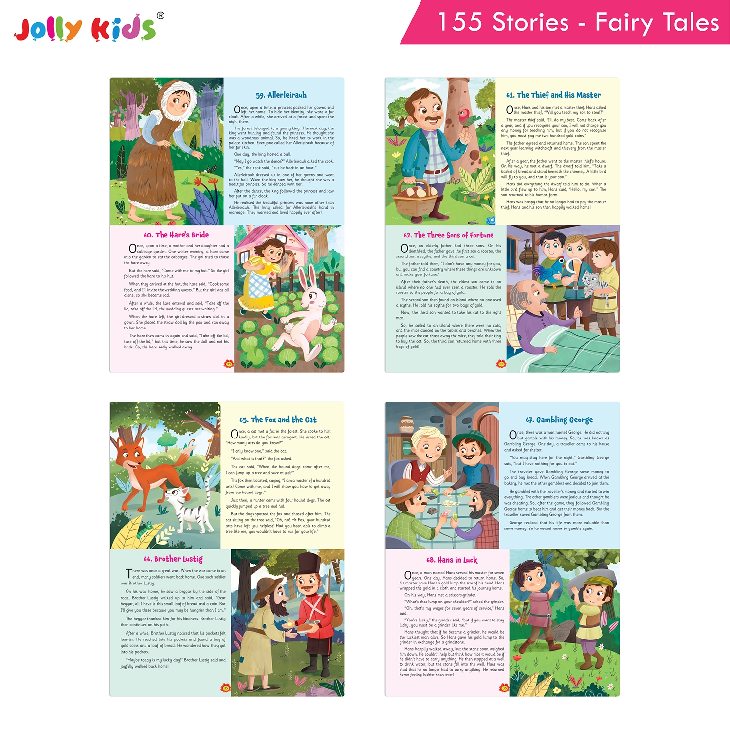 Jolly Kids 155 Fairy Tales for Kids - Ultimate Illustrated Storybook with Magical Adventures, Princess Stories, Memorable Characters and Valuable Life Lessons - Image 7