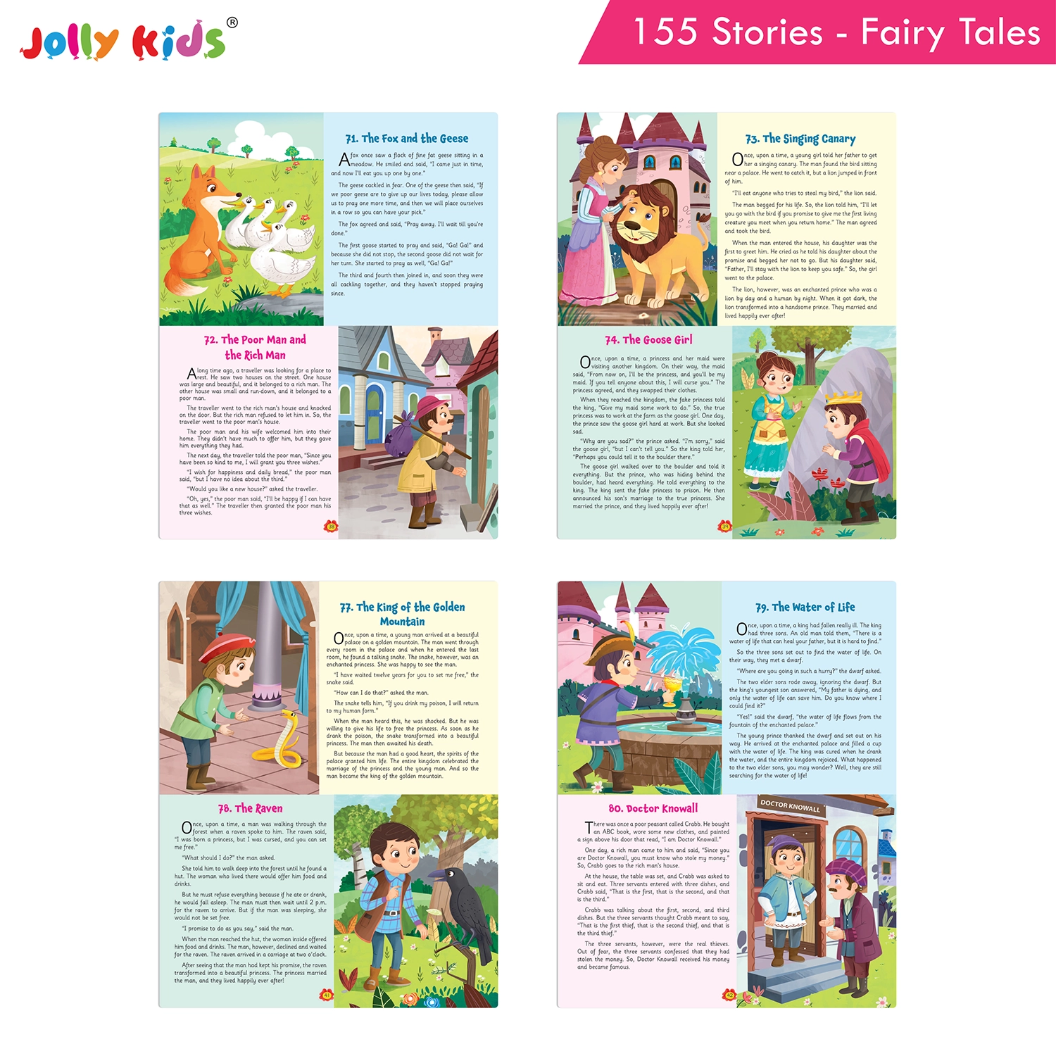 Jolly Kids 155 Fairy Tales for Kids - Ultimate Illustrated Storybook with Magical Adventures, Princess Stories, Memorable Characters and Valuable Life Lessons - Image 8