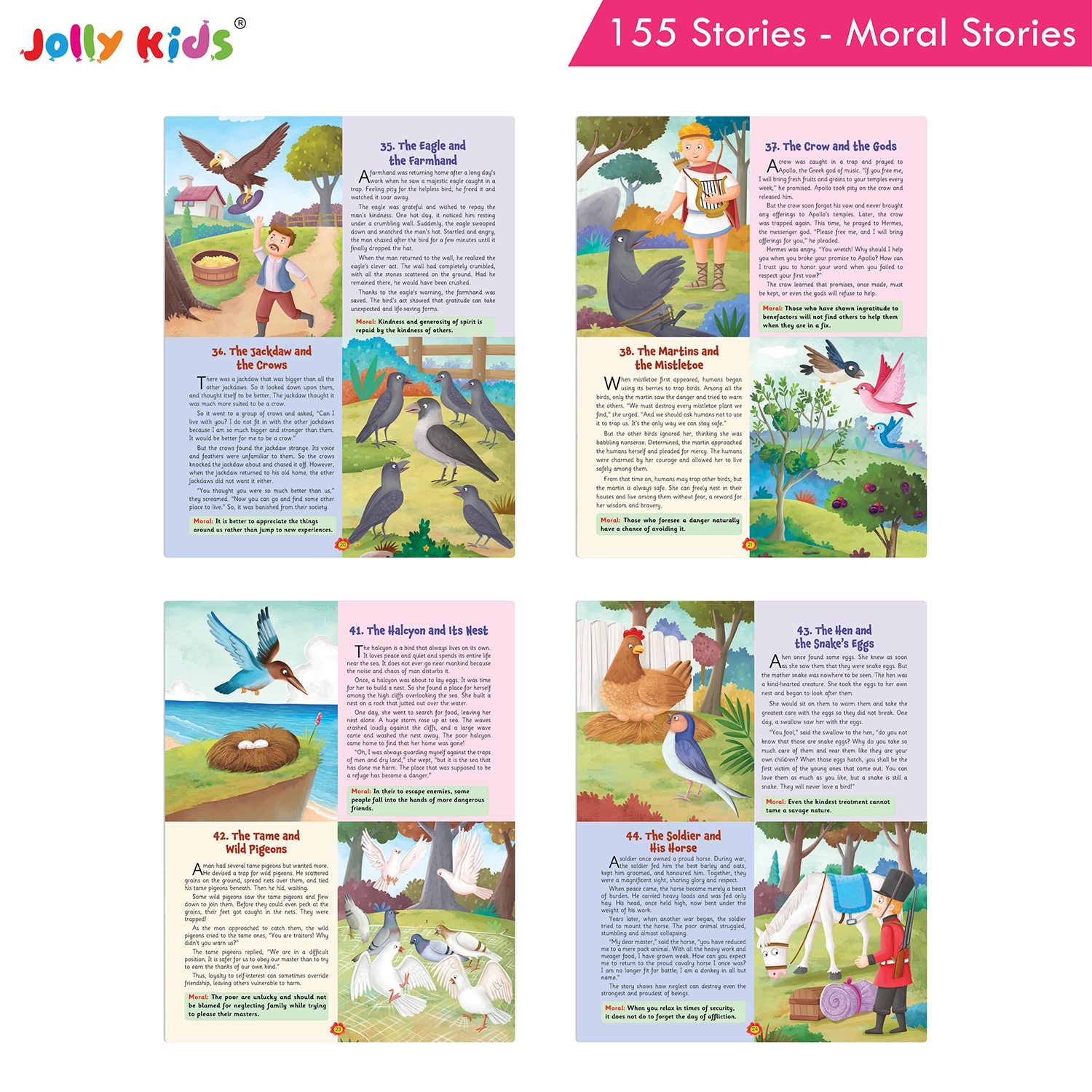 Jolly Kids 155 Moral Stories for Kids - Heartwarming English Storybook with Colourful Pictures, Short Tales and Timeless Moral Values - Image 5