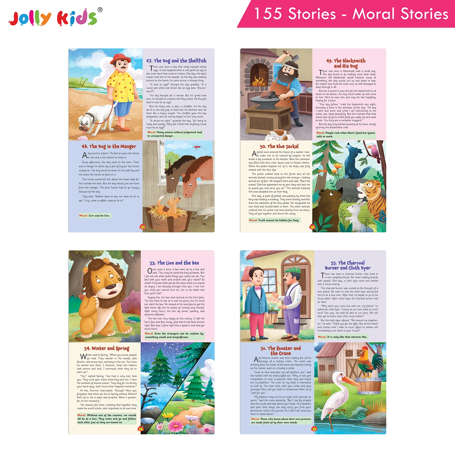 Jolly Kids 155 Moral Stories for Kids - Heartwarming English Storybook with Colourful Pictures, Short Tales and Timeless Moral Values - Image 6