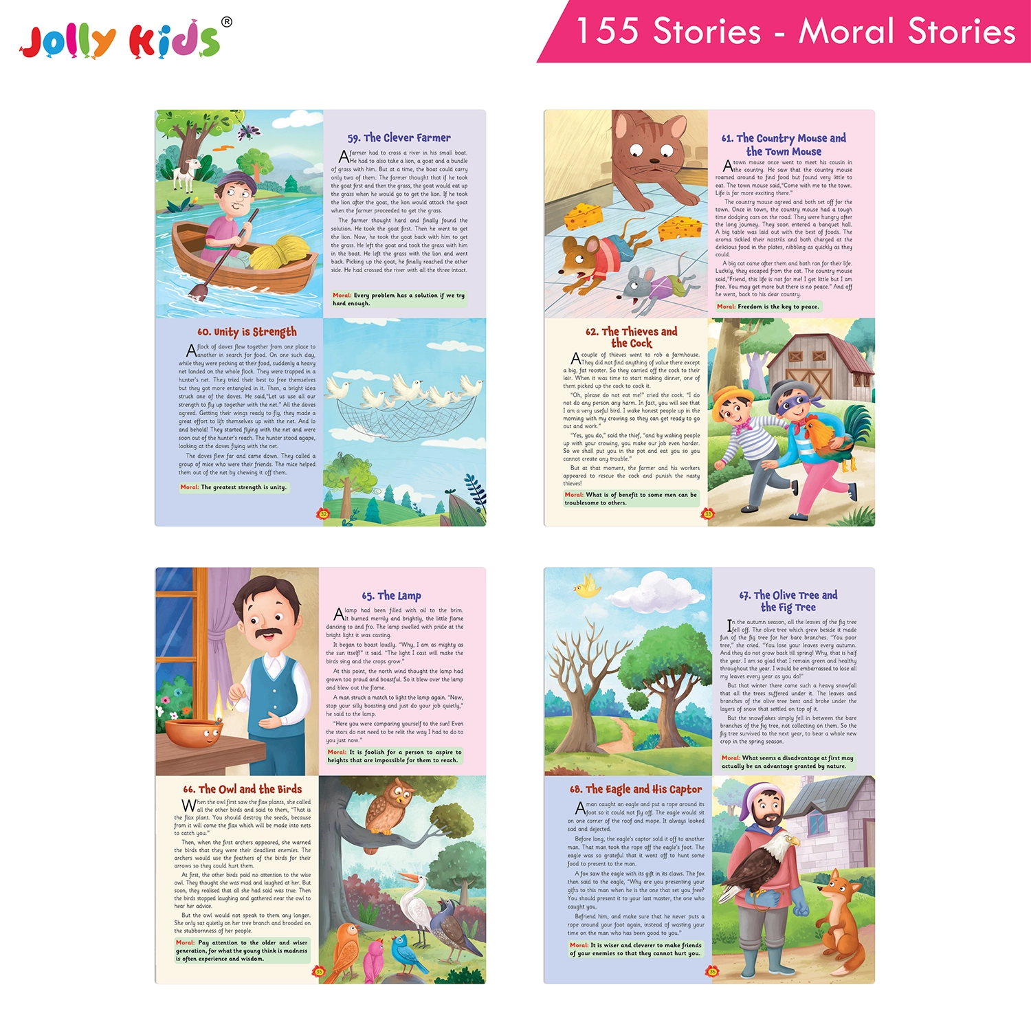 Jolly Kids 155 Moral Stories for Kids - Heartwarming English Storybook with Colourful Pictures, Short Tales and Timeless Moral Values - Image 7