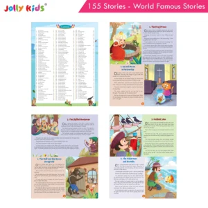 Jolly Kids 155 World Famous Stories for Kids - Ultimate Illustrated Storybook with Classic Fairy Tales, Captivating Fables, Animal Stories and Inspiring Moral Lessons
