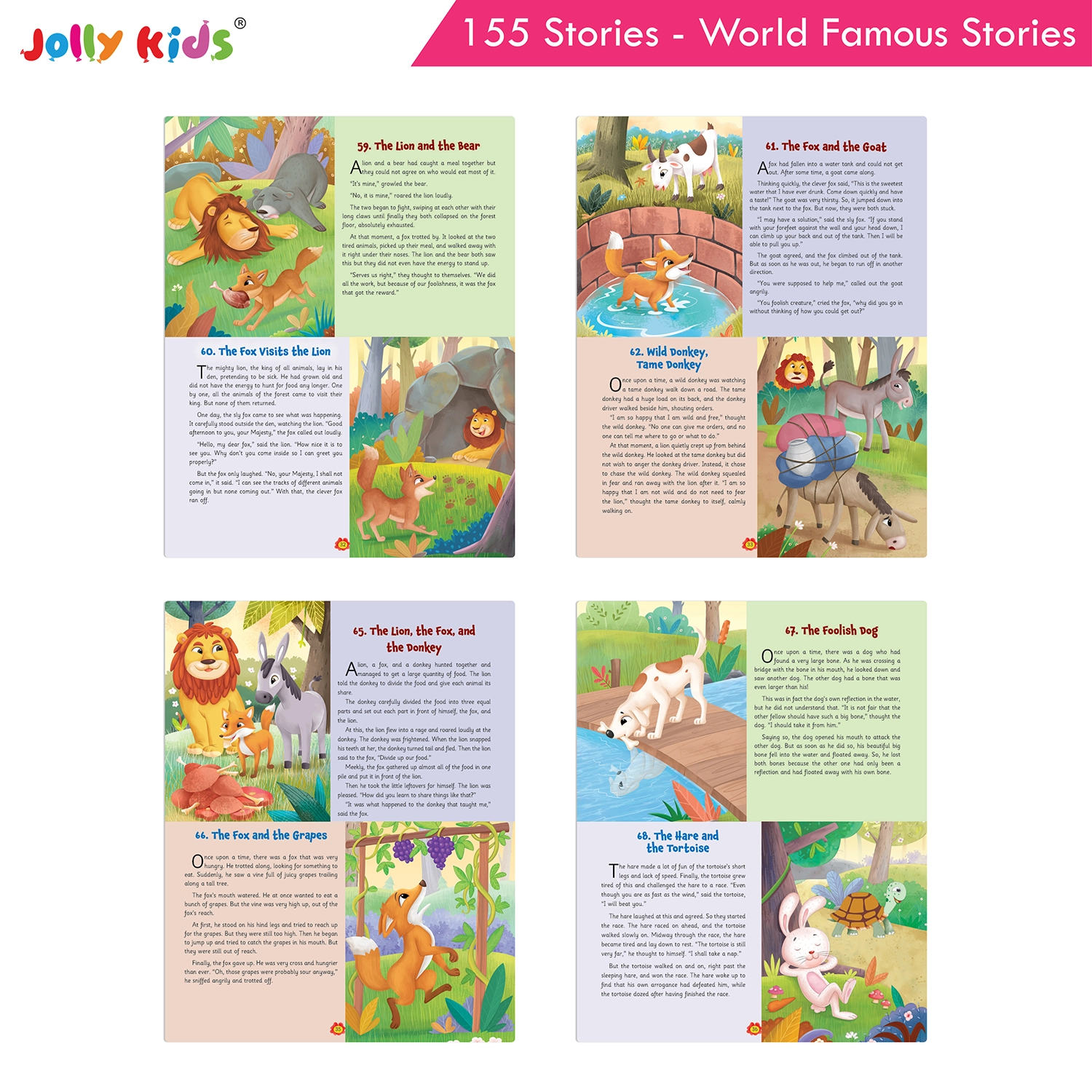 Jolly Kids 155 World Famous Stories for Kids - Ultimate Illustrated Storybook with Classic Fairy Tales, Captivating Fables, Animal Stories and Inspiring Moral Lessons - Image 7