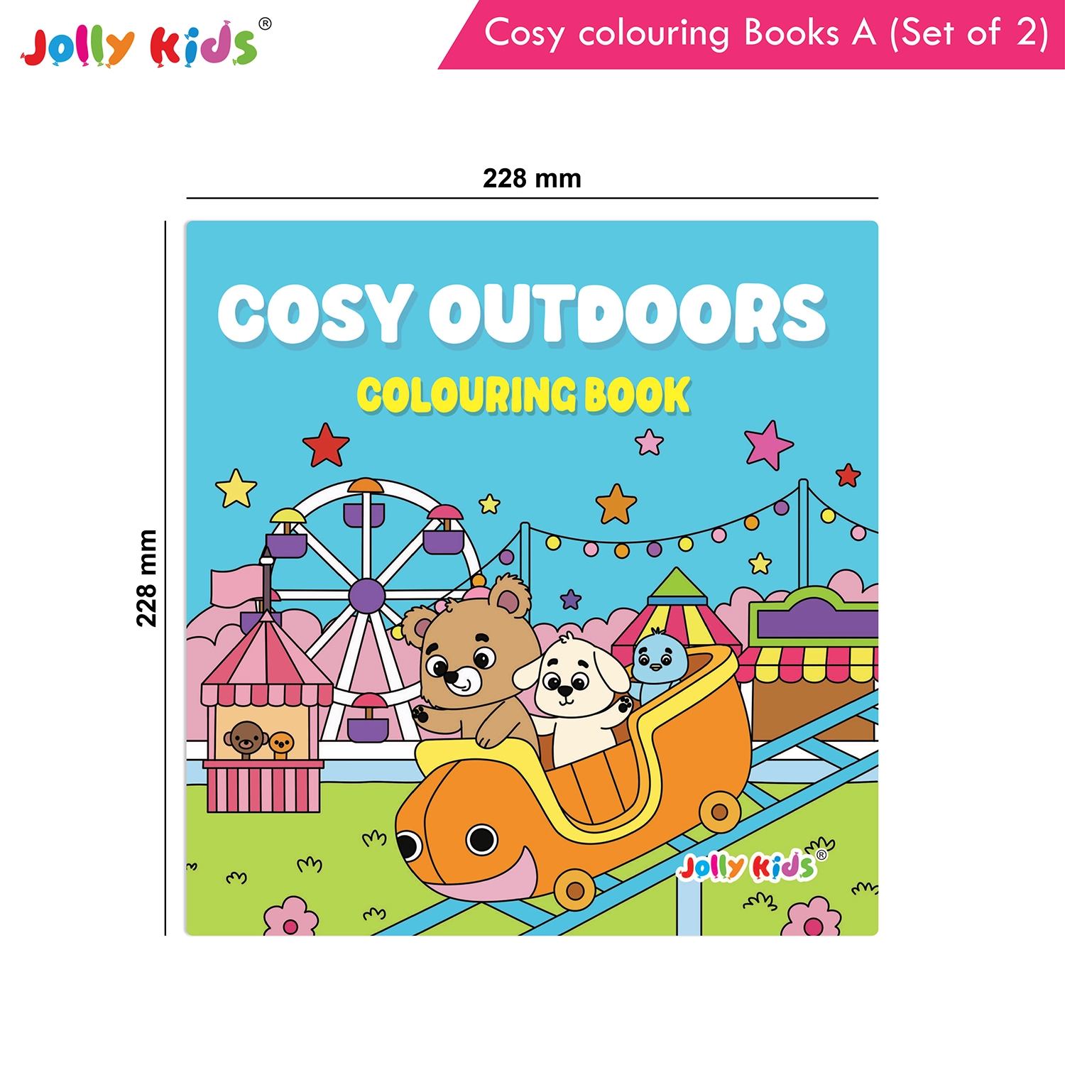 Jolly Kids Cosy Colouring Books A Set of 2 | Oudoors and Indoors | Cute Animal Adventures and Calm Screen-Free Fun - Image 9