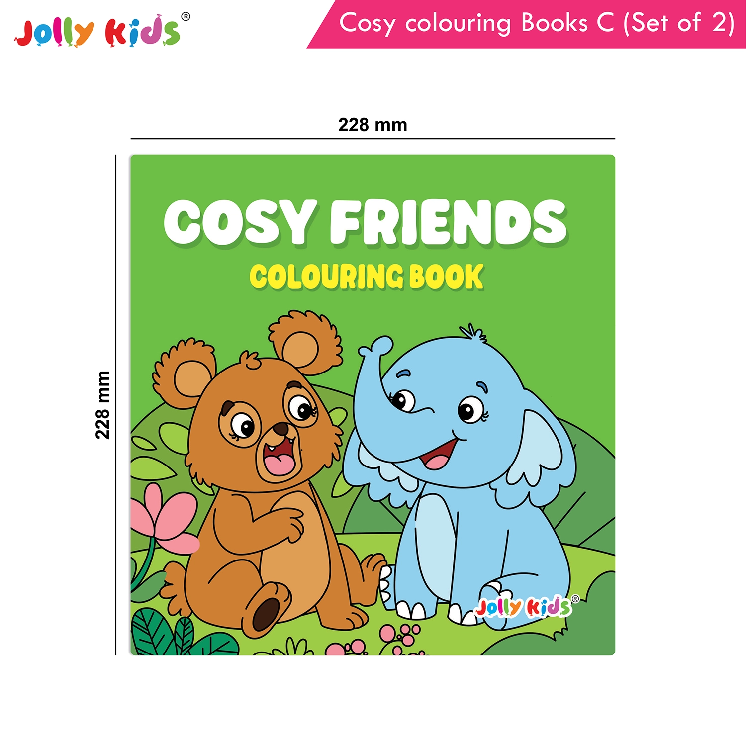 Jolly Kids Cosy Colouring Books C Set of 2 | Outdoors and Friends | Cute Animals, Nature Adventures, Friendship Scenes and Creative Fun for Kids - Image 9