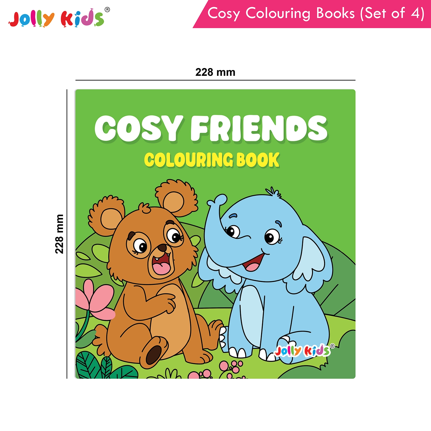Jolly Kids Cosy Colouring Books Set of 4 for Kids | Adorable Animal Friends, Food, Indoor and Outdoor Adventures | Creative Screen-Free Fun - Image 9