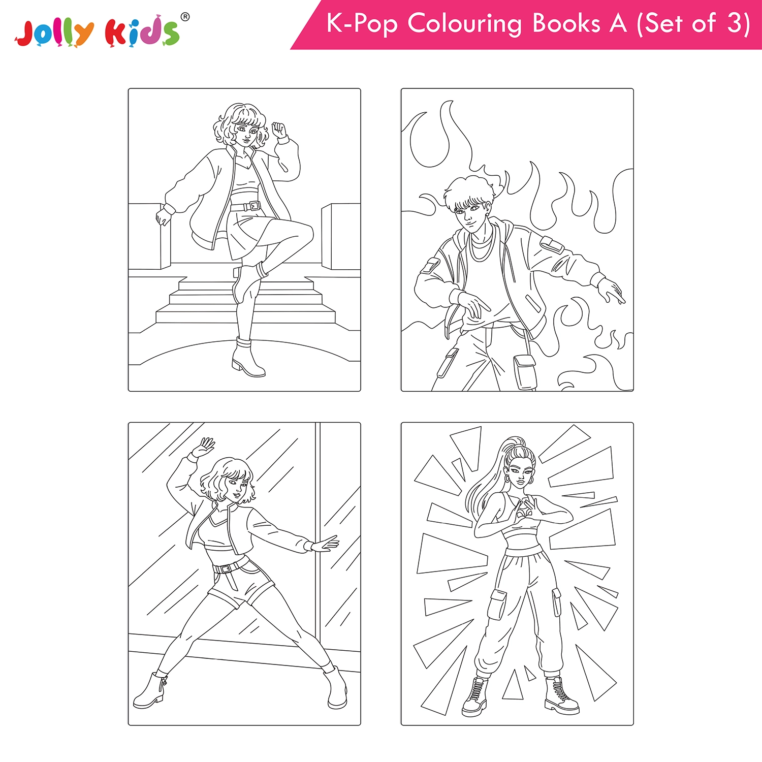 Jolly Kids K-Pop Colouring Books A Set of 3 - Cuties, Dancing Stars, Fashion Diva - Image 6