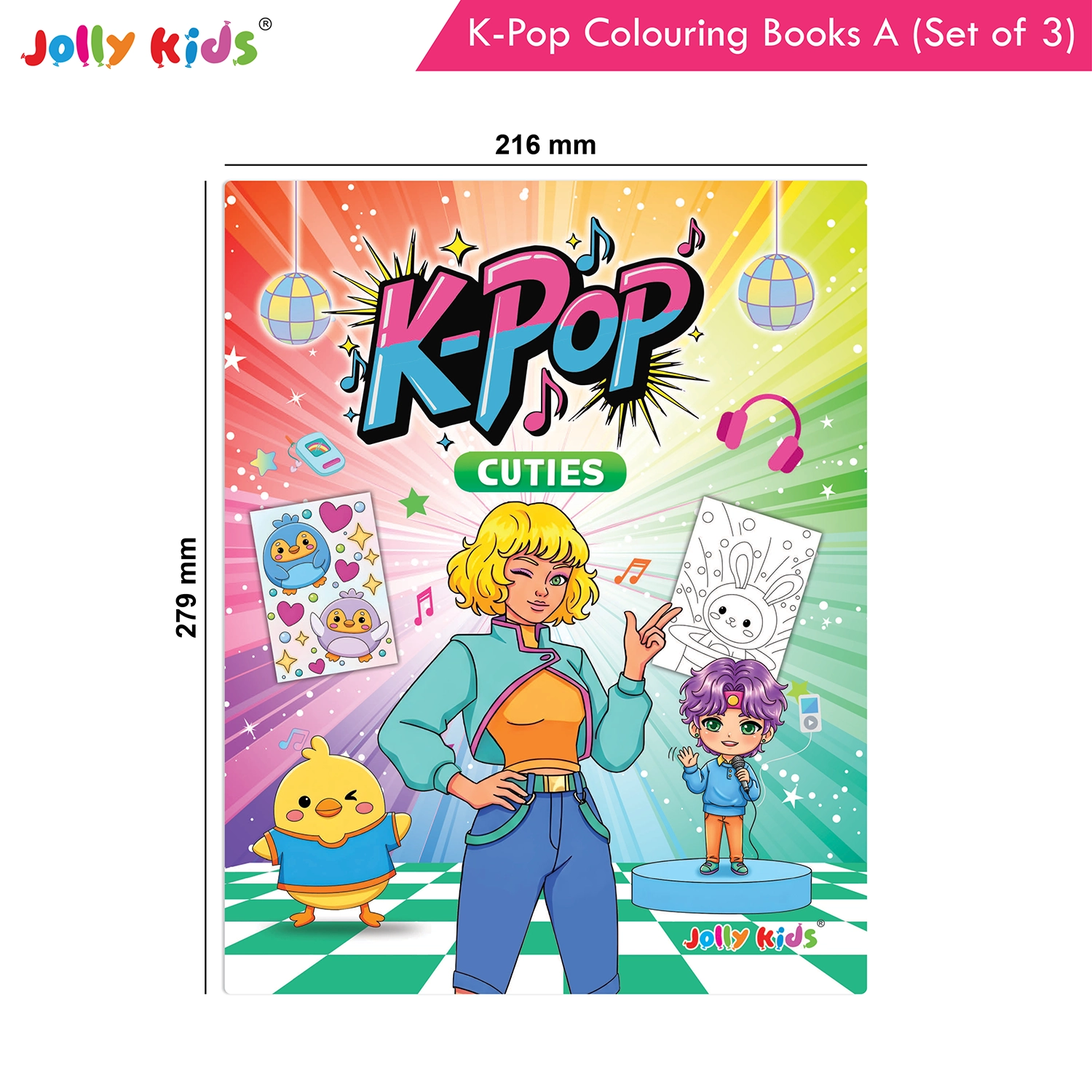 Jolly Kids K-Pop Colouring Books A Set of 3 - Cuties, Dancing Stars, Fashion Diva - Image 9