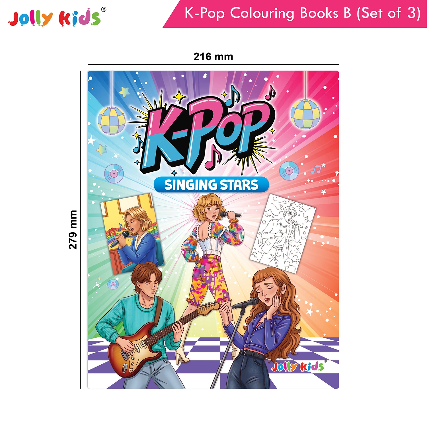 Jolly Kids K-Pop Colouring Books B Set of 3 - Girl Power, Singing Stars, Vibes - Image 9
