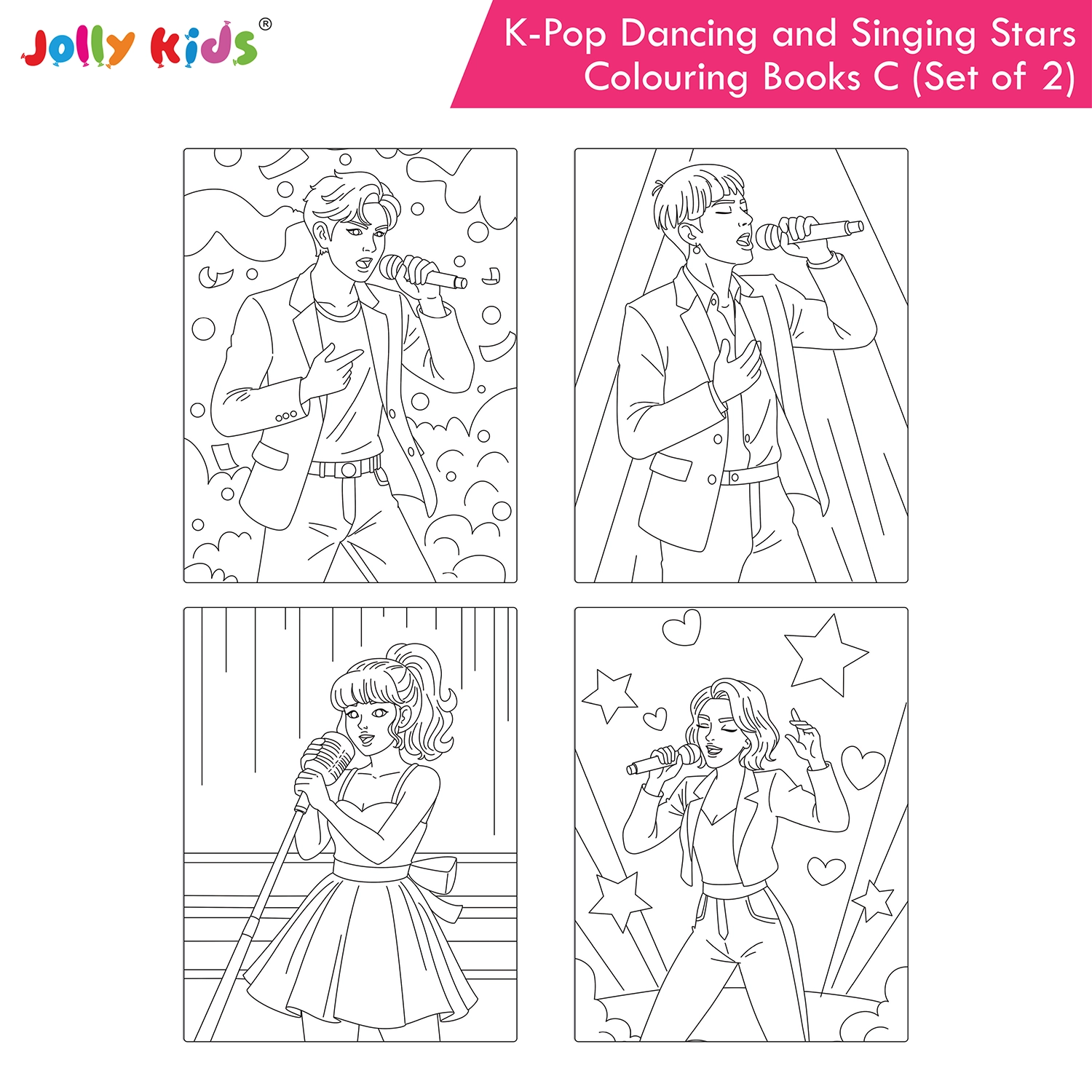 Jolly Kids K-Pop Colouring Books C Set of 2 - Dancing and Singing Stars - Image 6