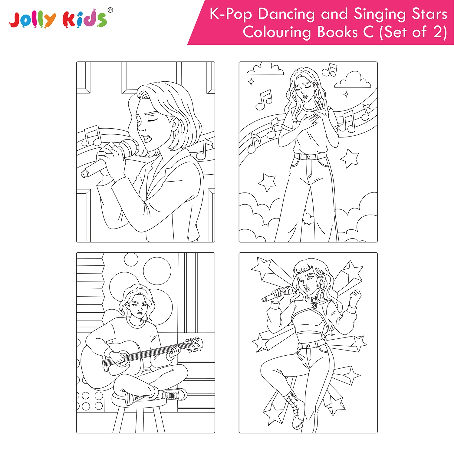 Jolly Kids K-Pop Colouring Books C Set of 2 - Dancing and Singing Stars - Image 7