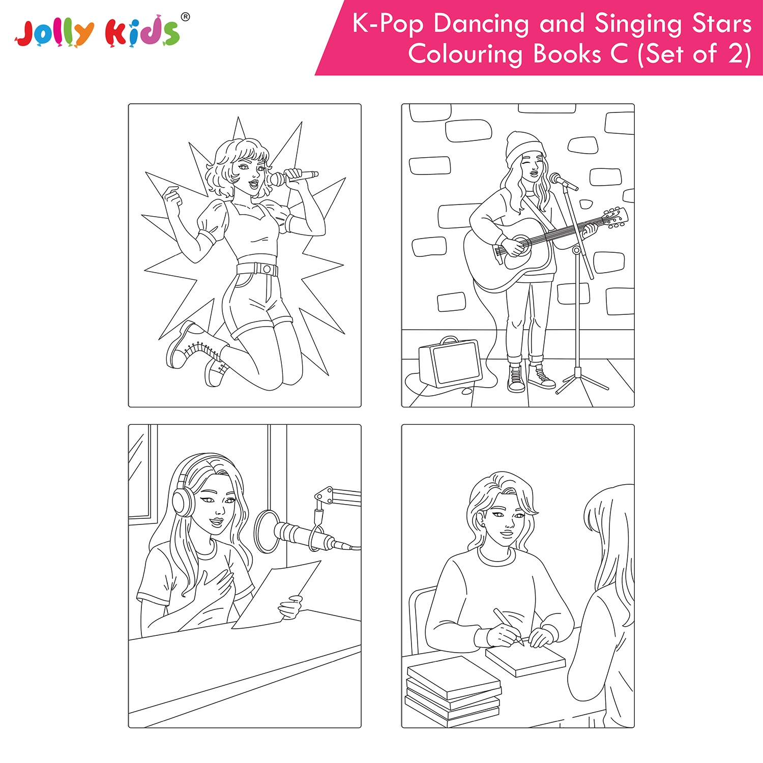 Jolly Kids K-Pop Colouring Books C Set of 2 - Dancing and Singing Stars - Image 8