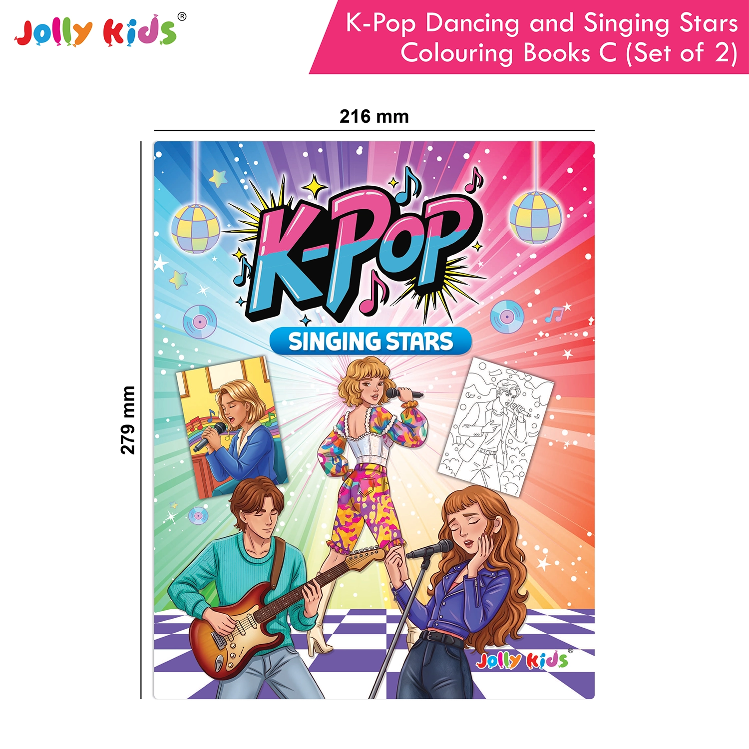 Jolly Kids K-Pop Colouring Books C Set of 2 - Dancing and Singing Stars - Image 9