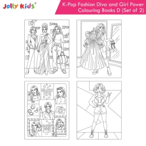 Jolly Kids K-Pop Colouring Books D Set of 2 - Fashion Diva and Girl Power
