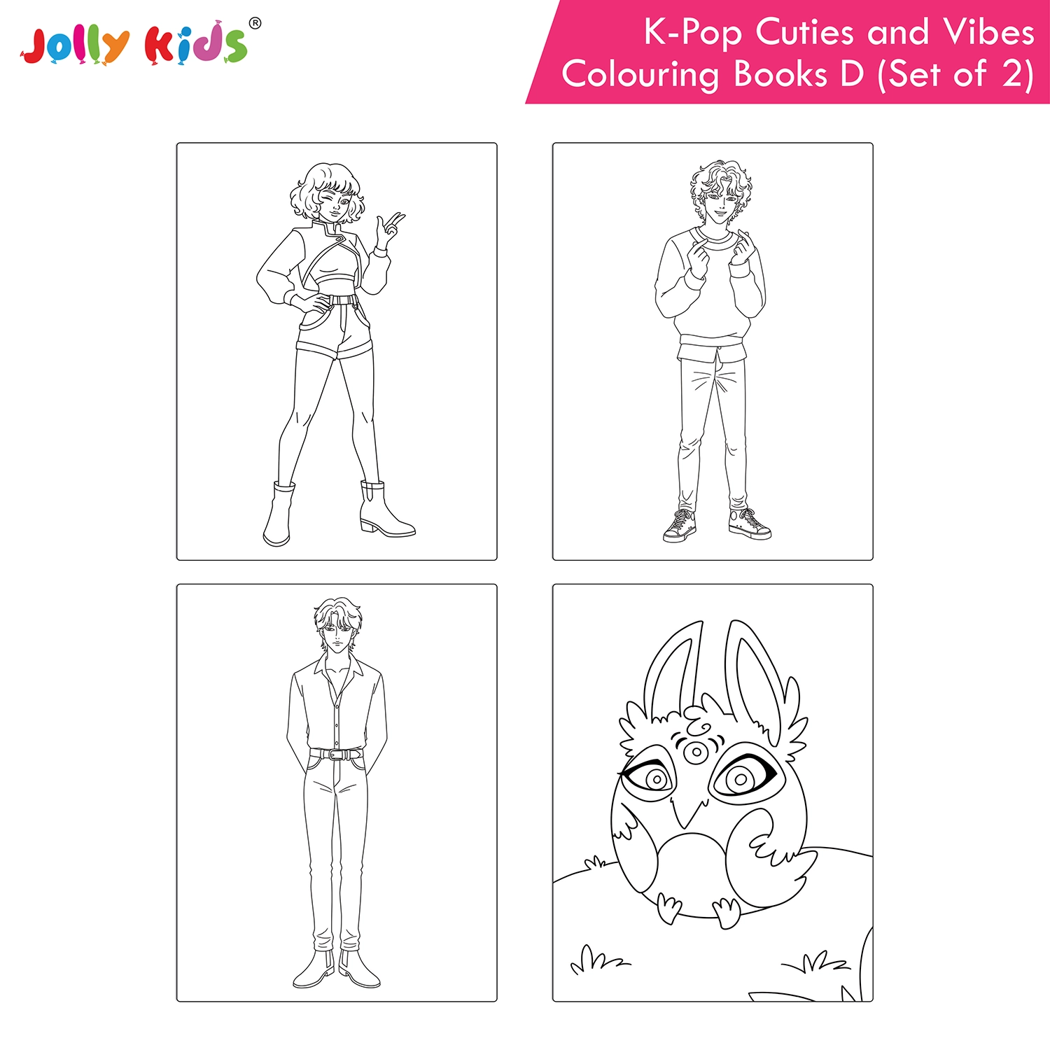 Jolly Kids K-Pop Colouring Books E Set of 2 - Cuties and Vibes - Image 2