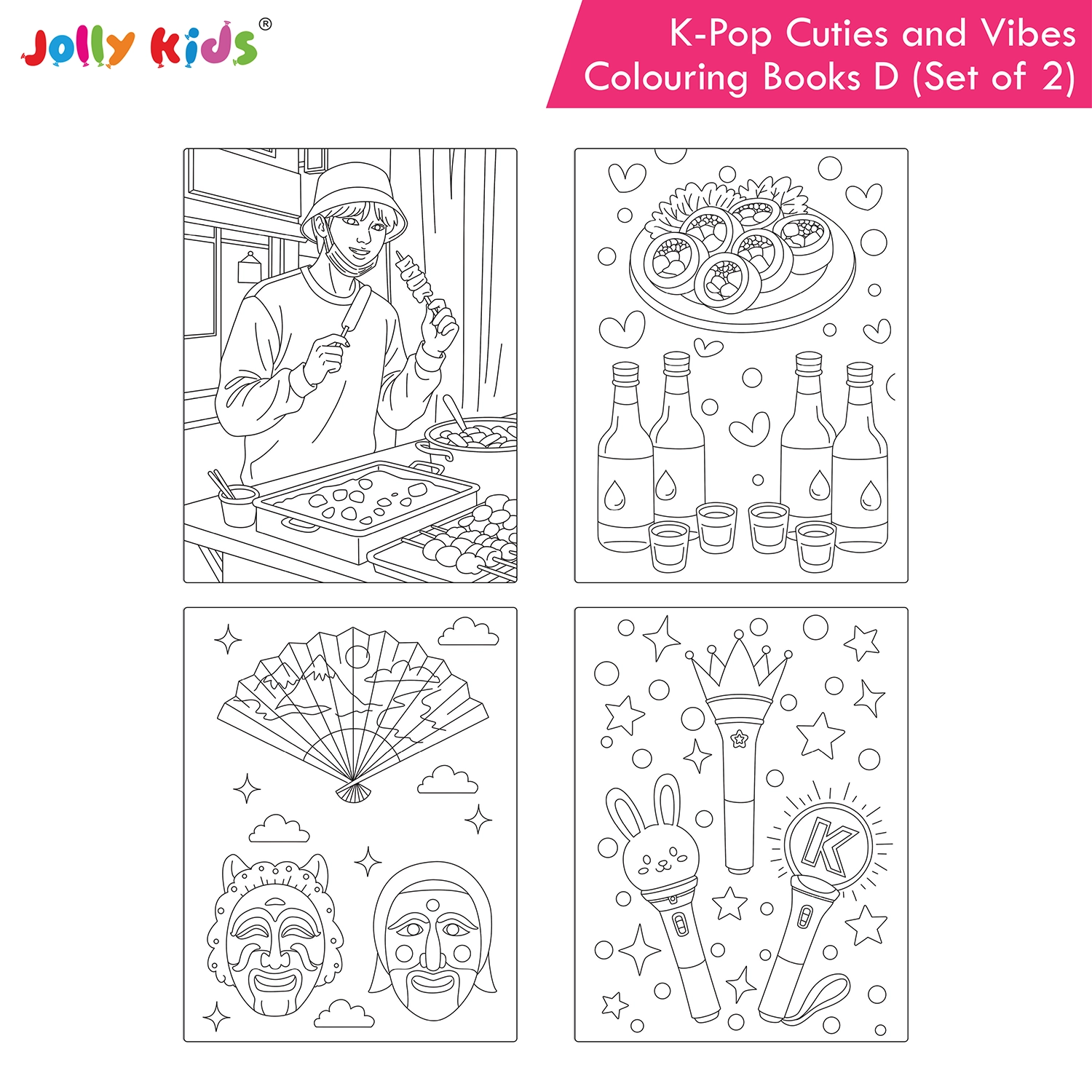 Jolly Kids K-Pop Colouring Books E Set of 2 - Cuties and Vibes - Image 7