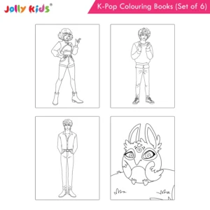 Jolly Kids K-Pop Colouring Books (Set of 6) - Cuties, Dancing Stars, Fashion Diva, Girl Power, Singing Stars, Vibes