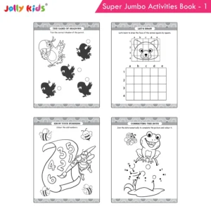 Jolly Kids Super Jumbo Colouring and Activity Book 1 - Ultimate Picture and Number Activities with Fun Puzzles, Dot-to-Dot, Early Maths, Word Building and Creative Colouring for Kids
