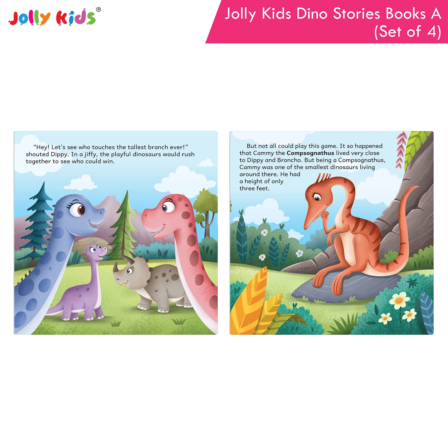 Jolly Kids Dinosaur Story Books A Set of 4 | Colourful Illustrated Dino Adventures for Kids | April Apatosaurus, Dippy Diplodocus, Peter Pteranodon and Terry Triceratops - Image 7