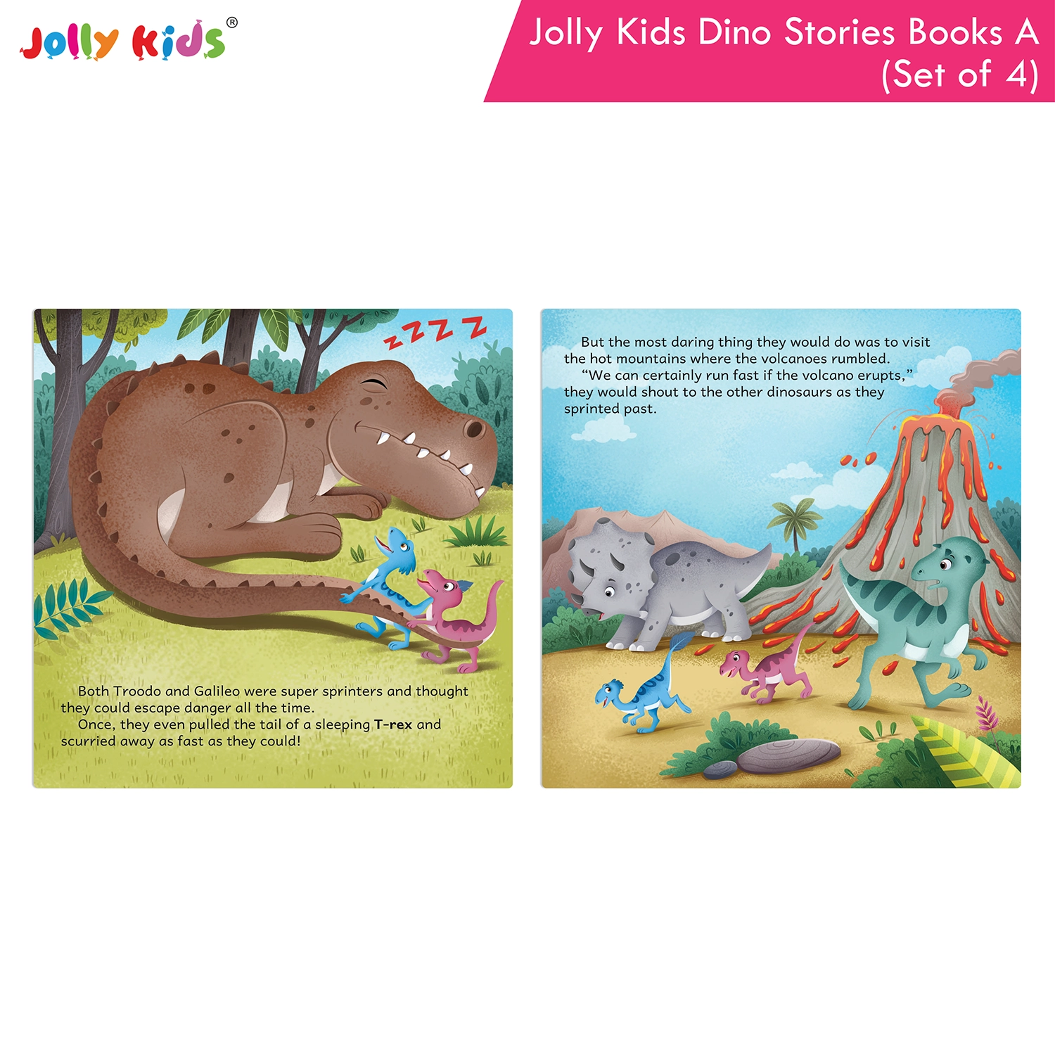 Jolly Kids Dinosaur Story Books A Set of 4 | Colourful Illustrated Dino Adventures for Kids | April Apatosaurus, Dippy Diplodocus, Peter Pteranodon and Terry Triceratops - Image 8