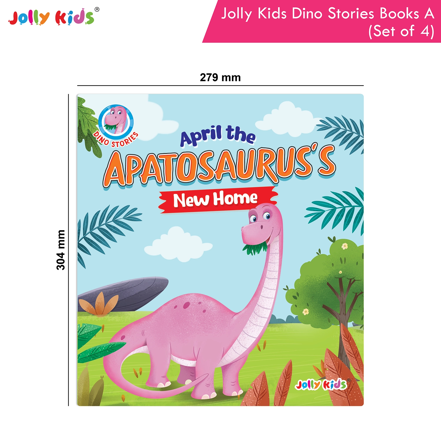 Jolly Kids Dinosaur Story Books A Set of 4 | Colourful Illustrated Dino Adventures for Kids | April Apatosaurus, Dippy Diplodocus, Peter Pteranodon and Terry Triceratops - Image 9