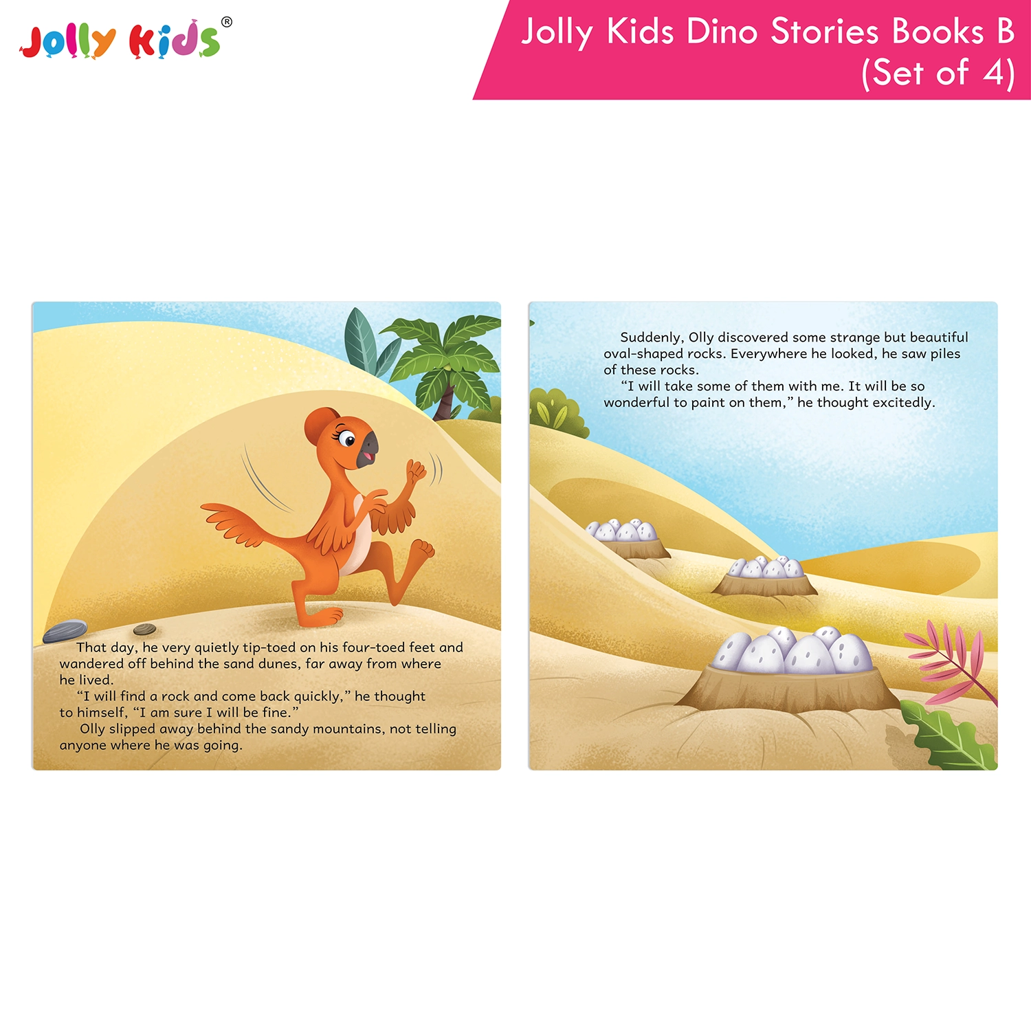 Jolly Kids Dinosaur Story Books B Set of 4 | Colourful Illustrated Dino Adventures for Kids | Olly Oviraptor, Parry Parasaurolophus, Spencer Stegosaurus and Elina Elasmosaurus - Image 7